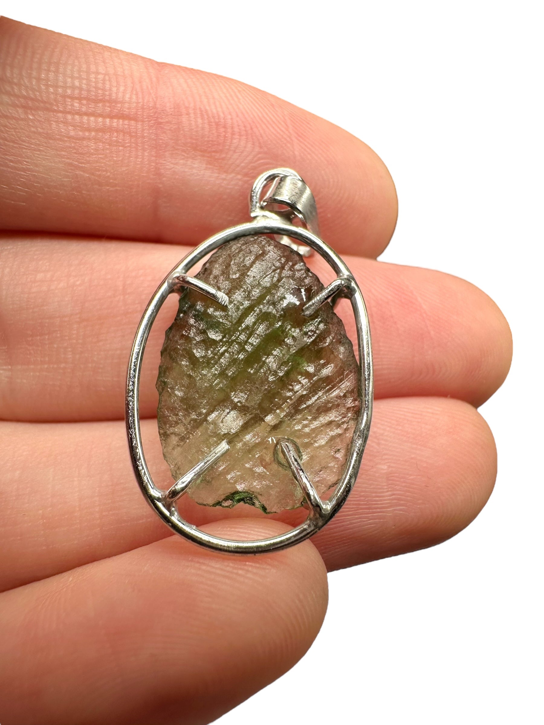 Silver moldavite pendant - SP/V526