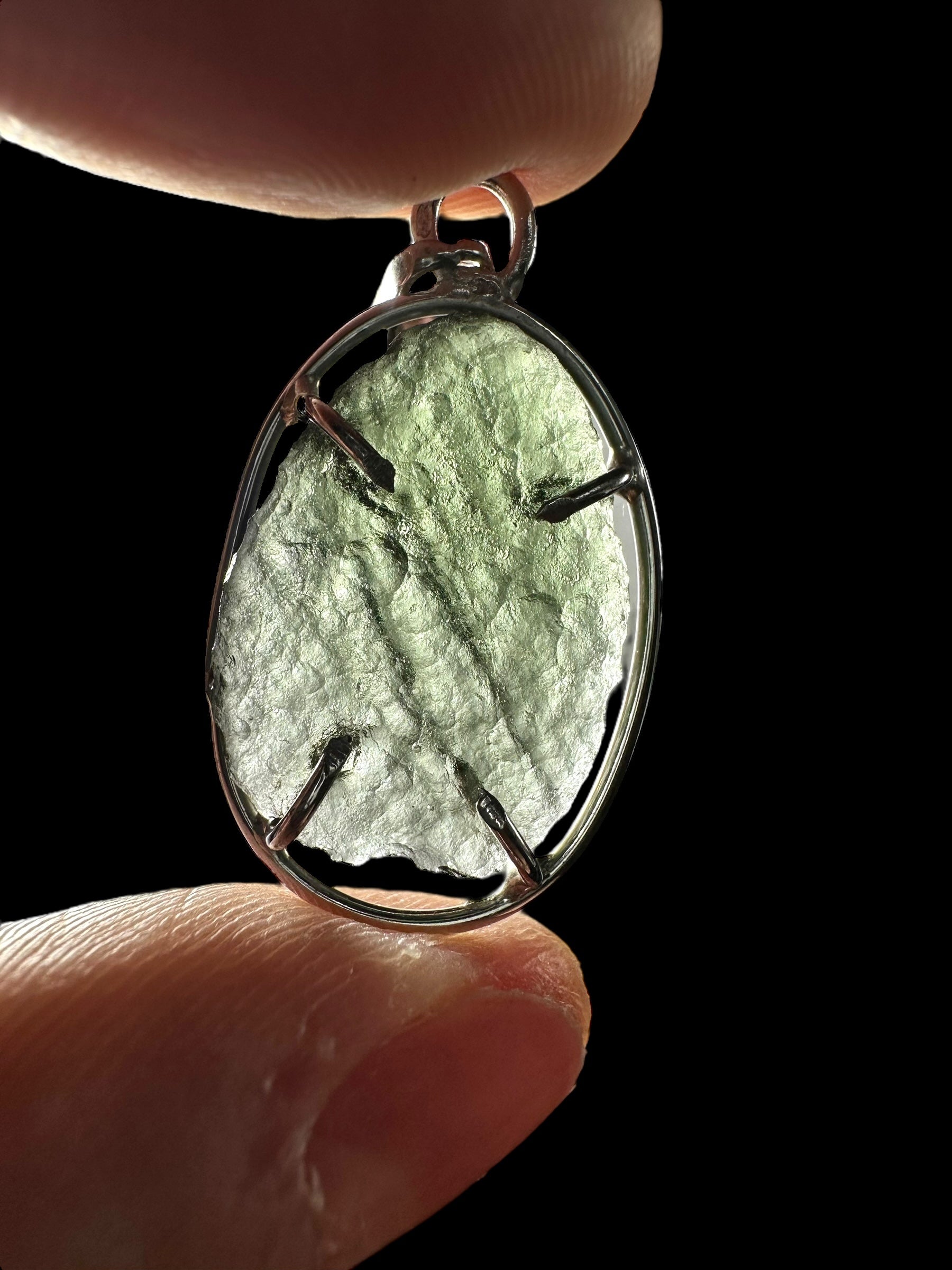 Silver moldavite pendant - SP/V526