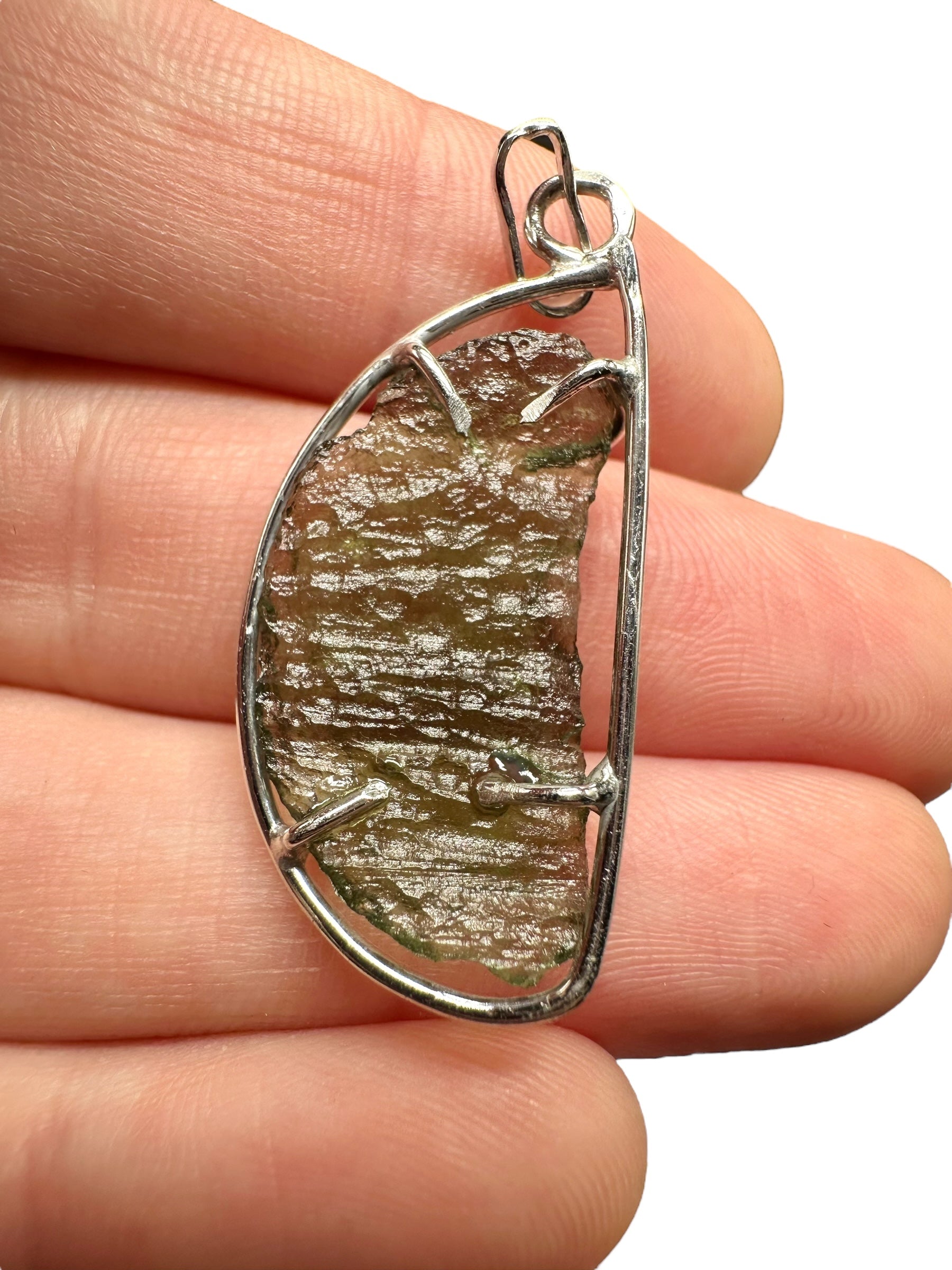 Silver moldavite pendant 2,6g - SP/V528