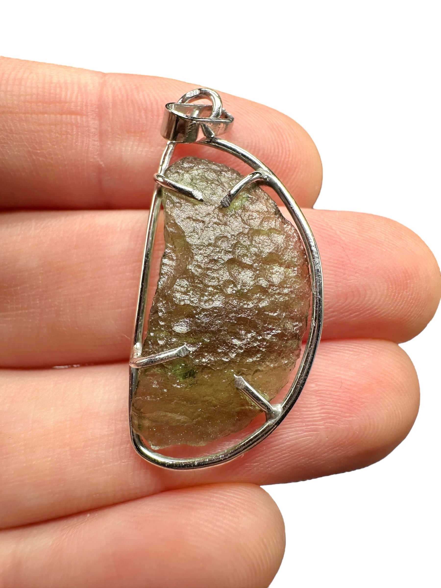 Silver moldavite pendant 2,6g