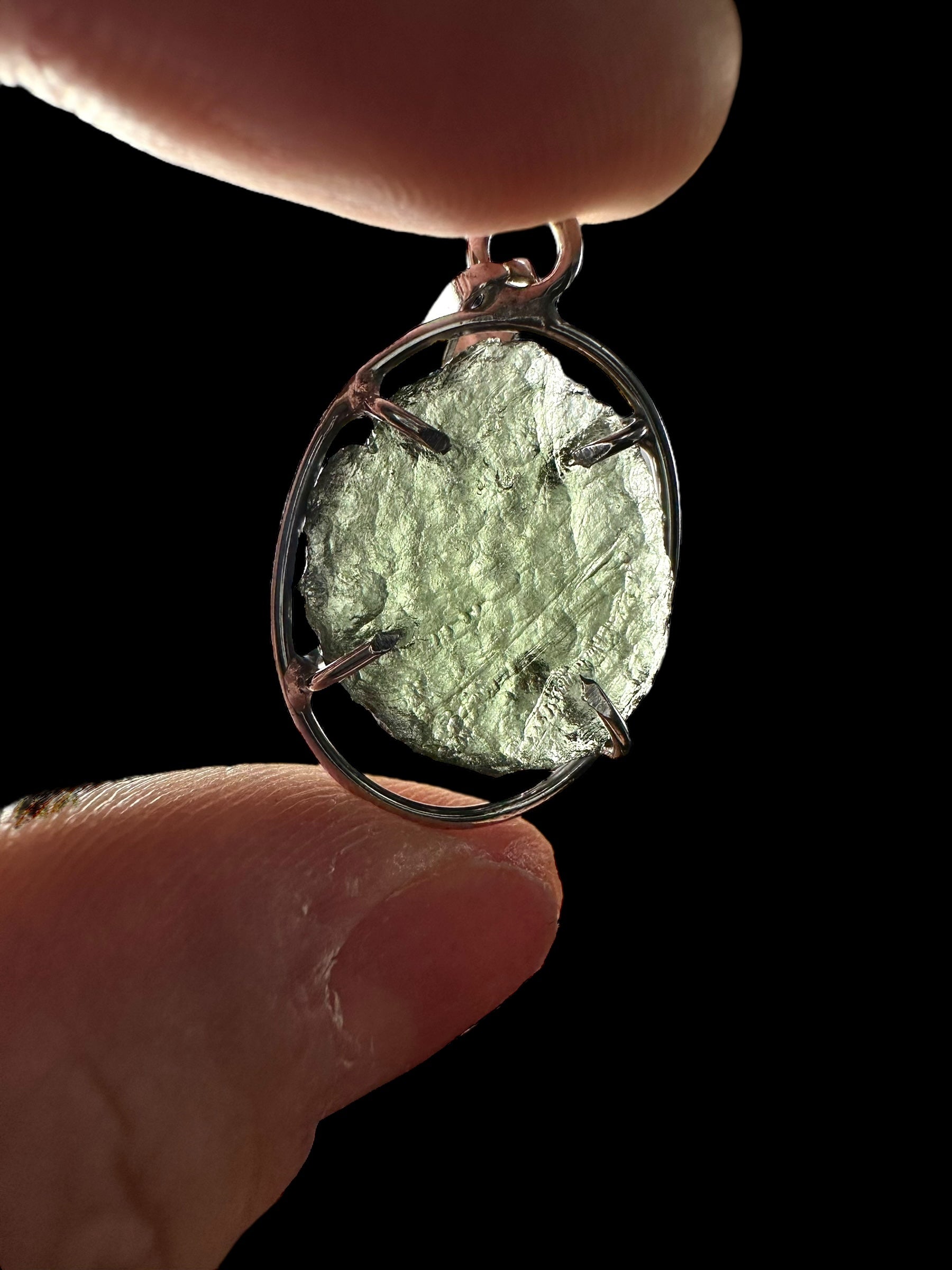 Silver moldavite pendant 2,4g - SP/V529