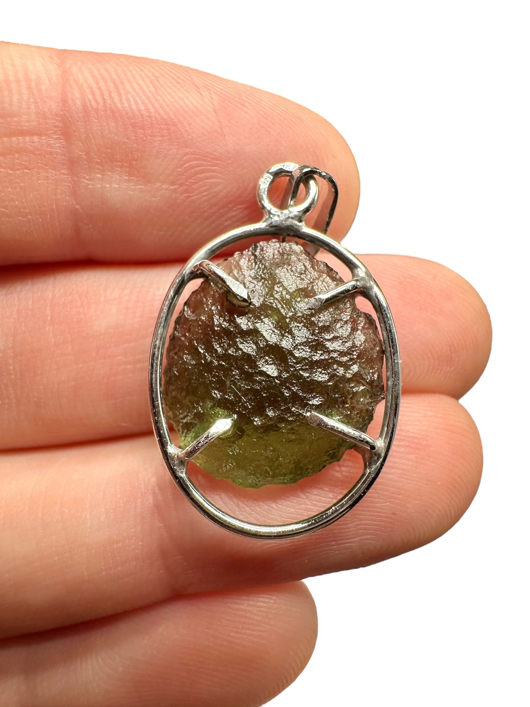 Silver moldavite pendant 2,4g