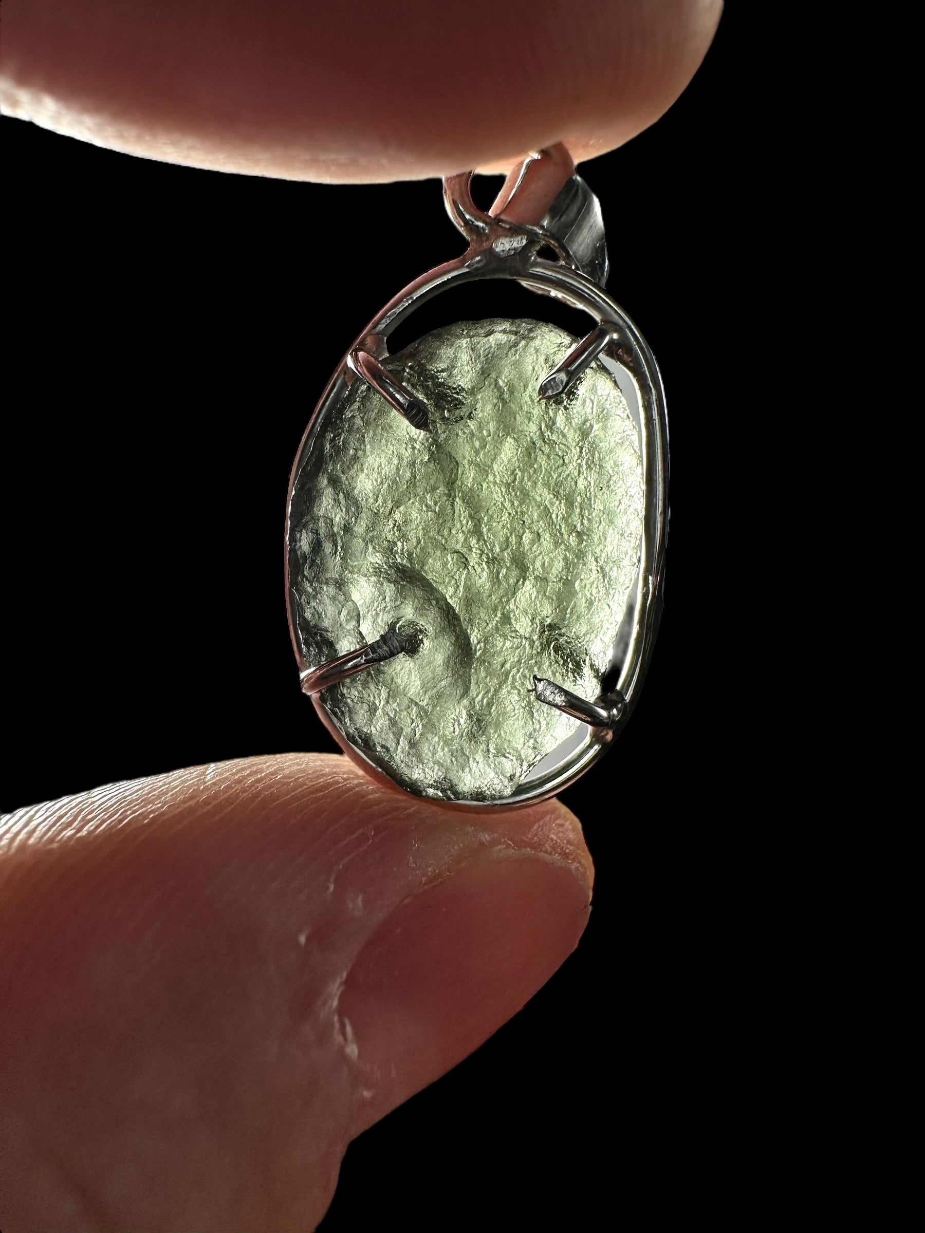 Silver moldavite pendant 2g - SP/V530