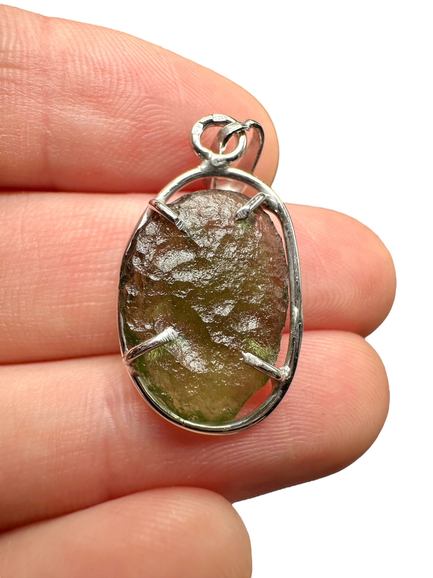 Silver moldavite pendant 2g