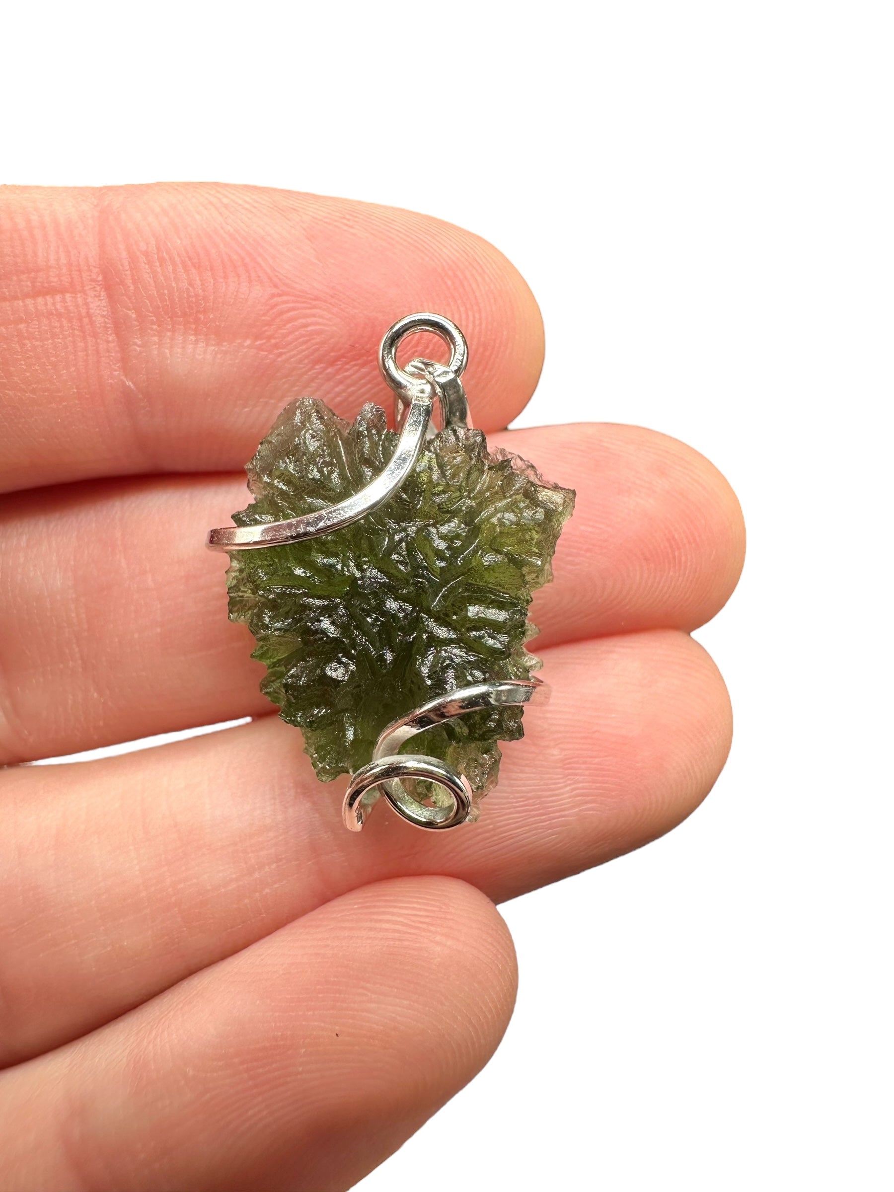 Silver moldavite pendant 3,7g