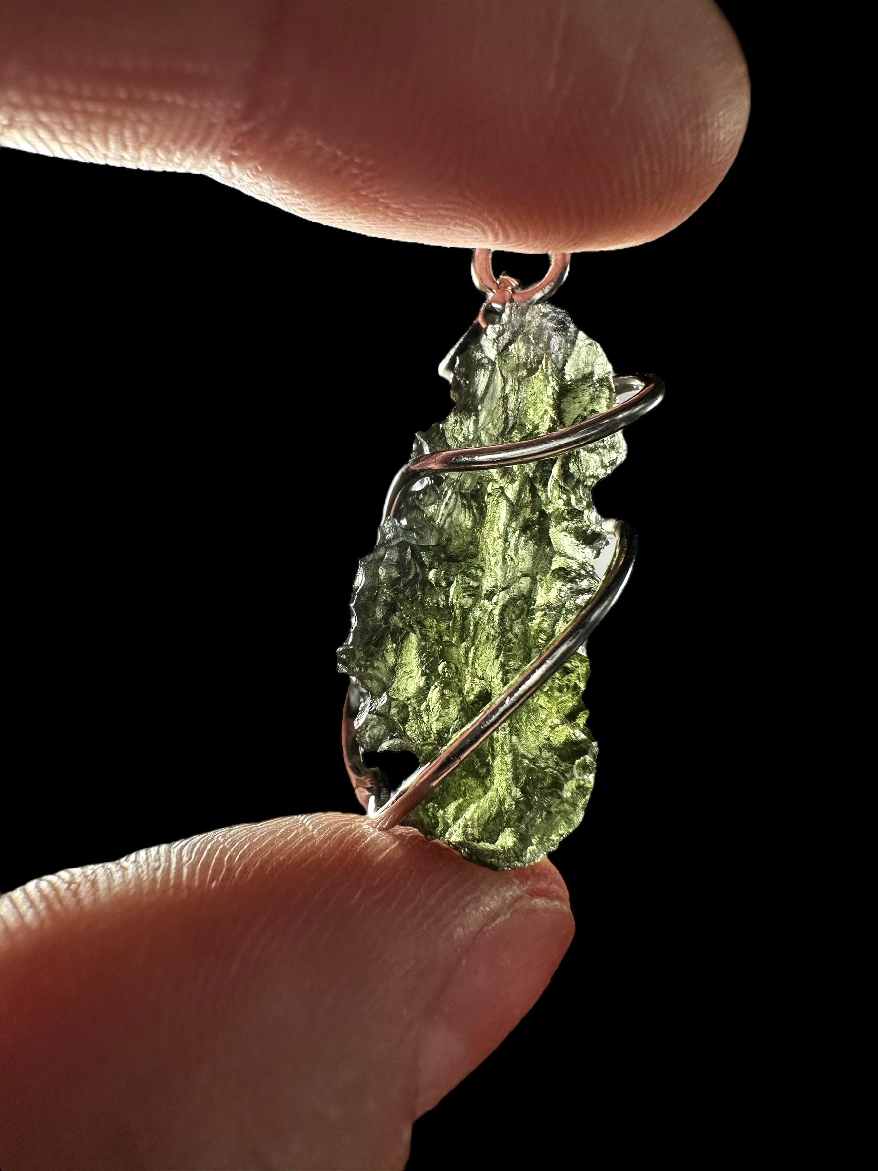 Silver moldavite pendant 3,3g - SP/V533