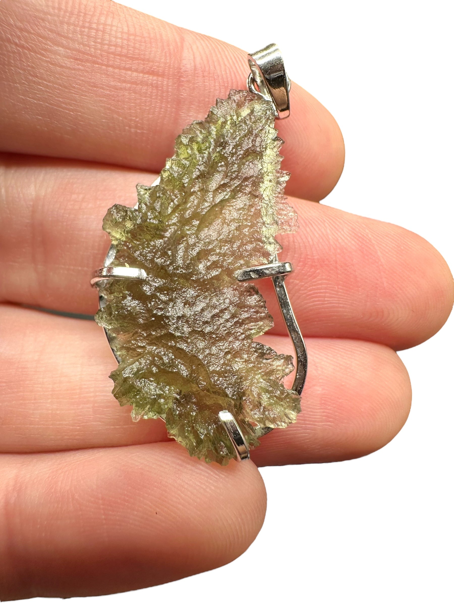 Silver moldavite pendant 2,9g