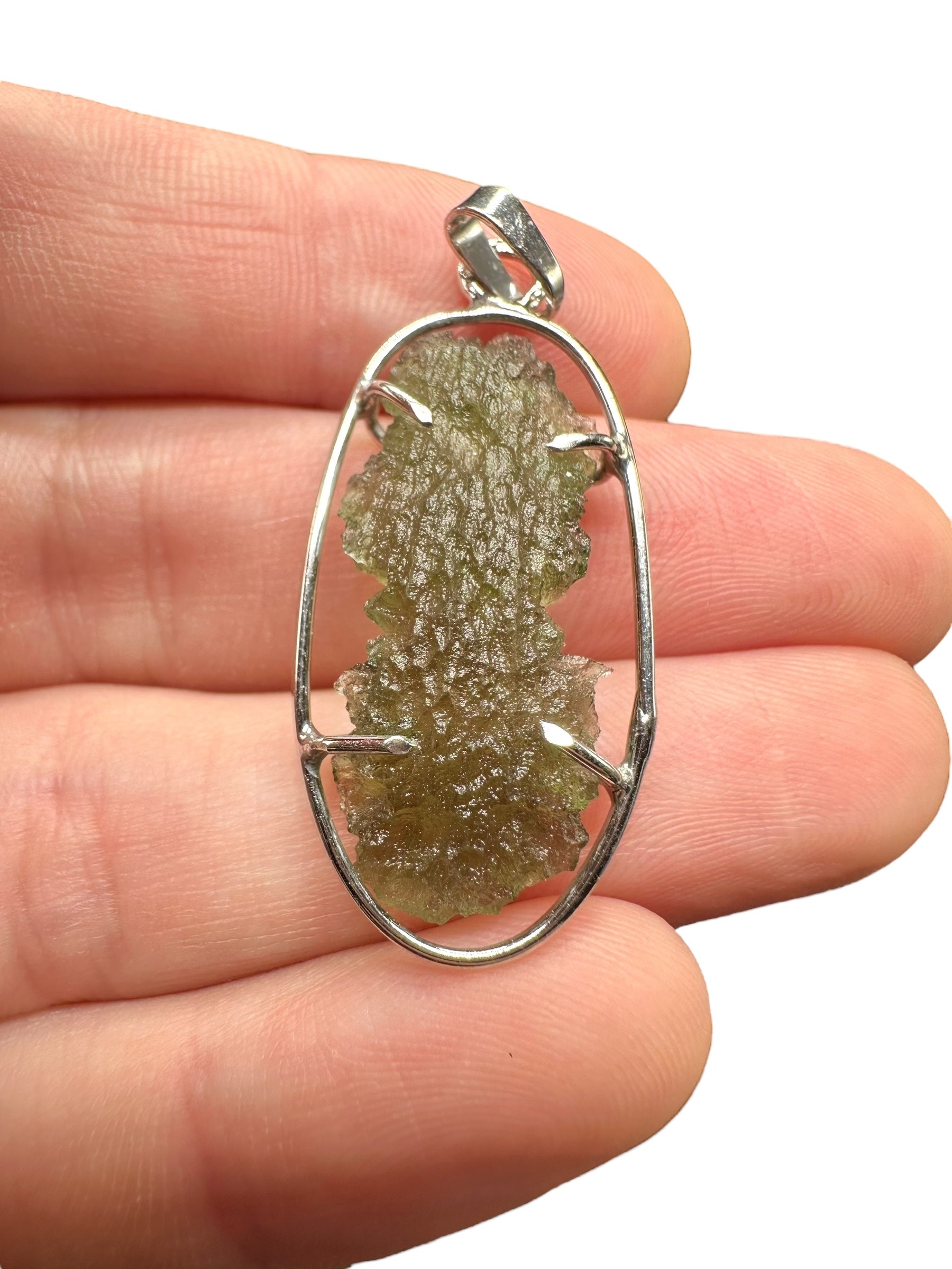 Silver moldavite pendant 2,8g