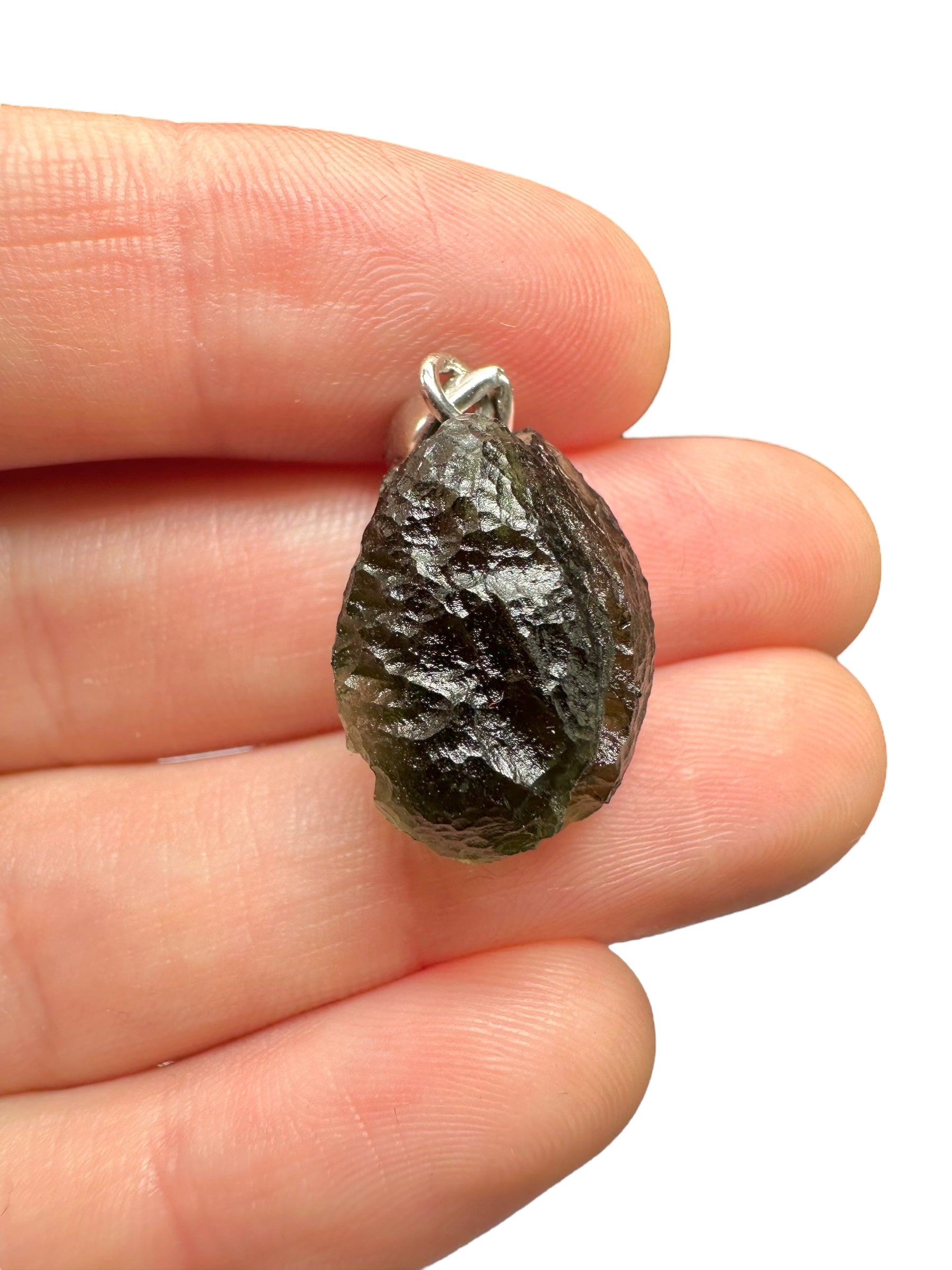 Silver moldavite pendant 3,7g