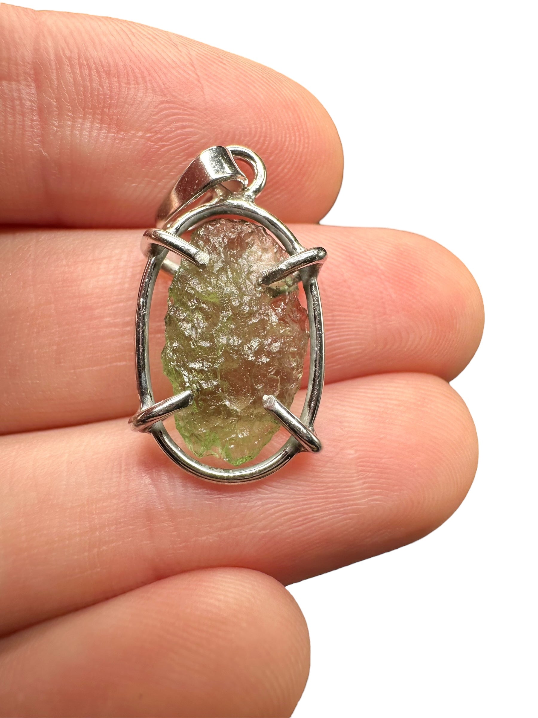 Silver moldavite pendant 1,6g