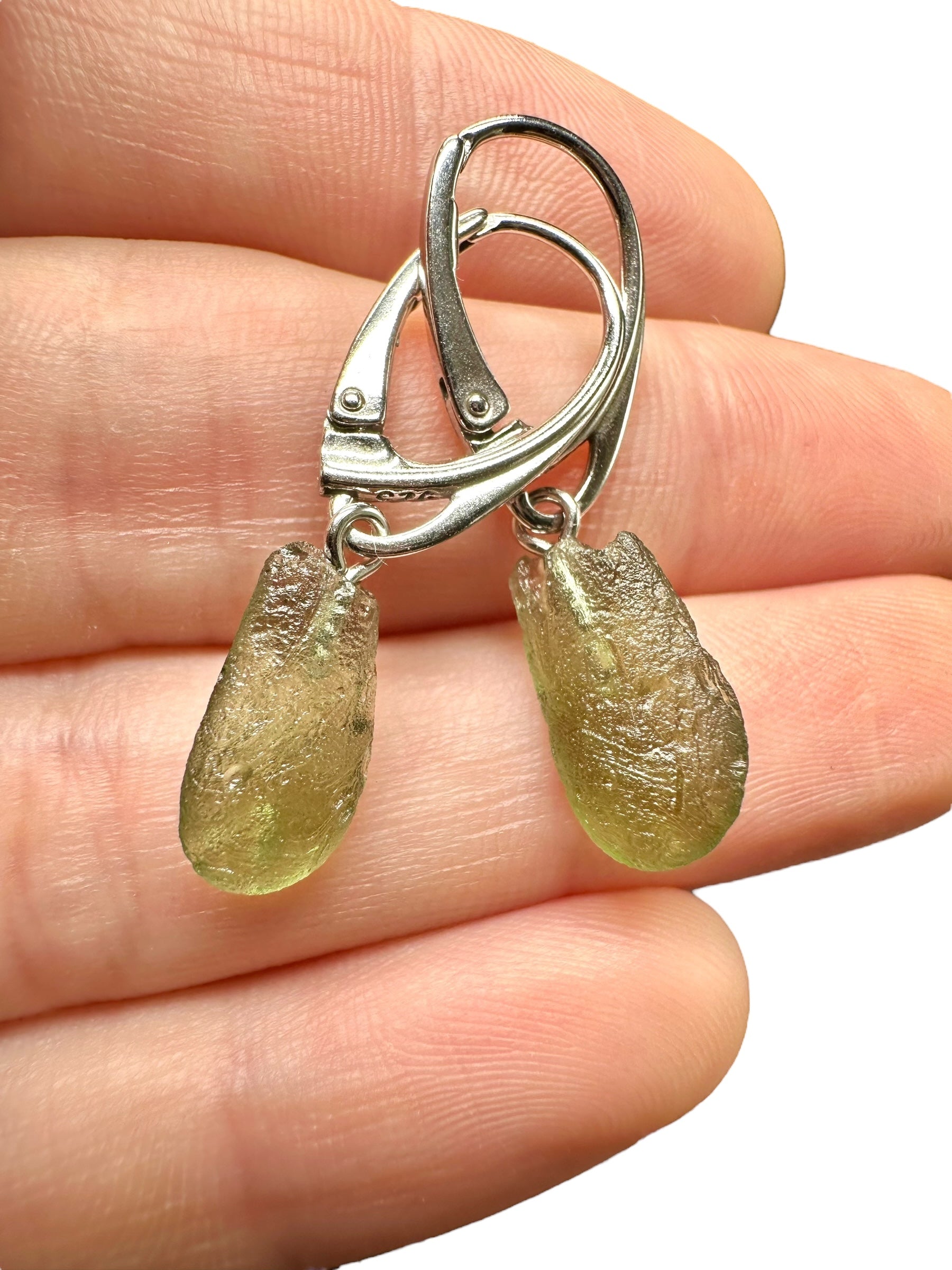 Silver moldavite earrings 2,2g - SN/V027
