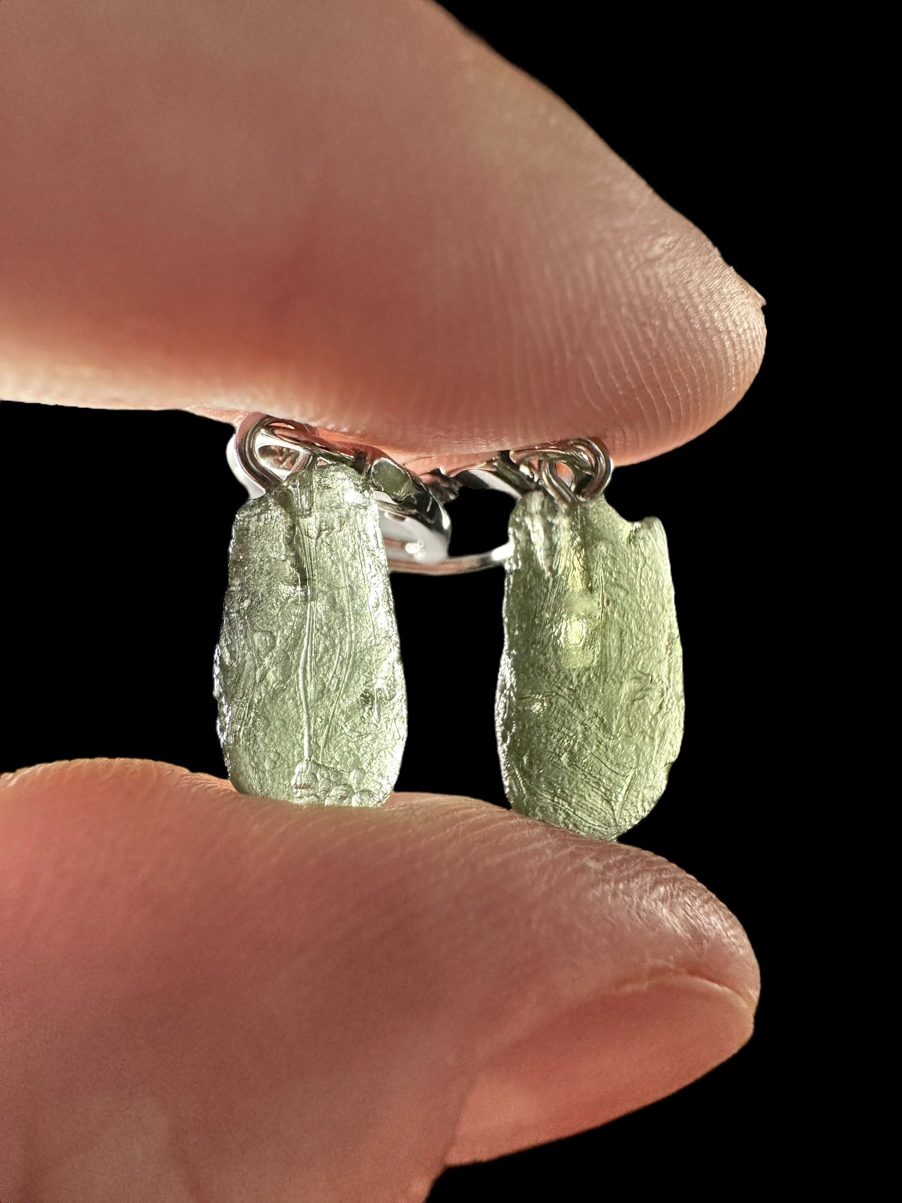 Silver moldavite earrings 2,2g - SN/V027