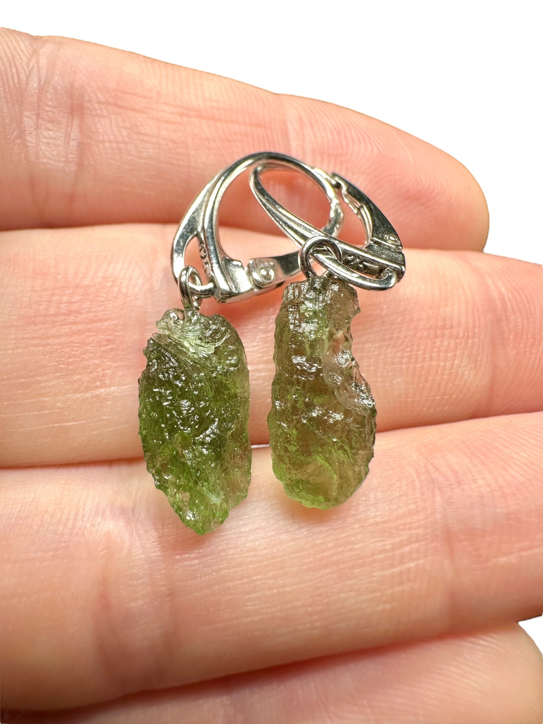 Silver moldavite earrings 2,4g - SN/V028