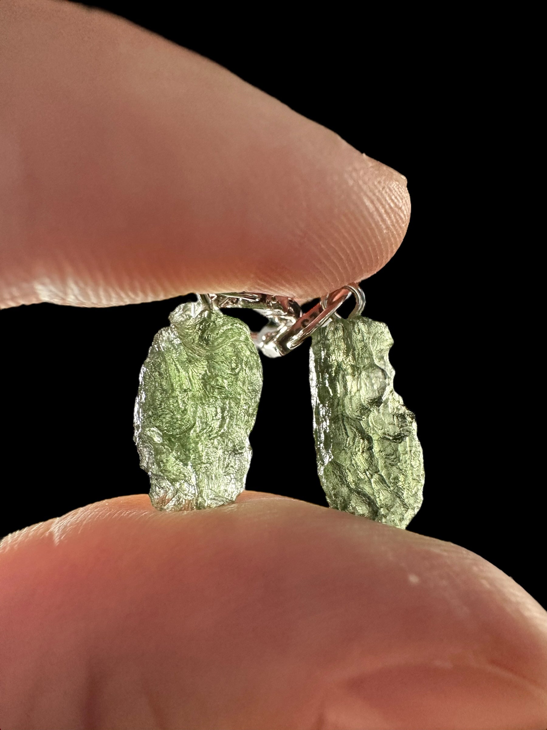 Silver moldavite earrings 2,4g - SN/V028