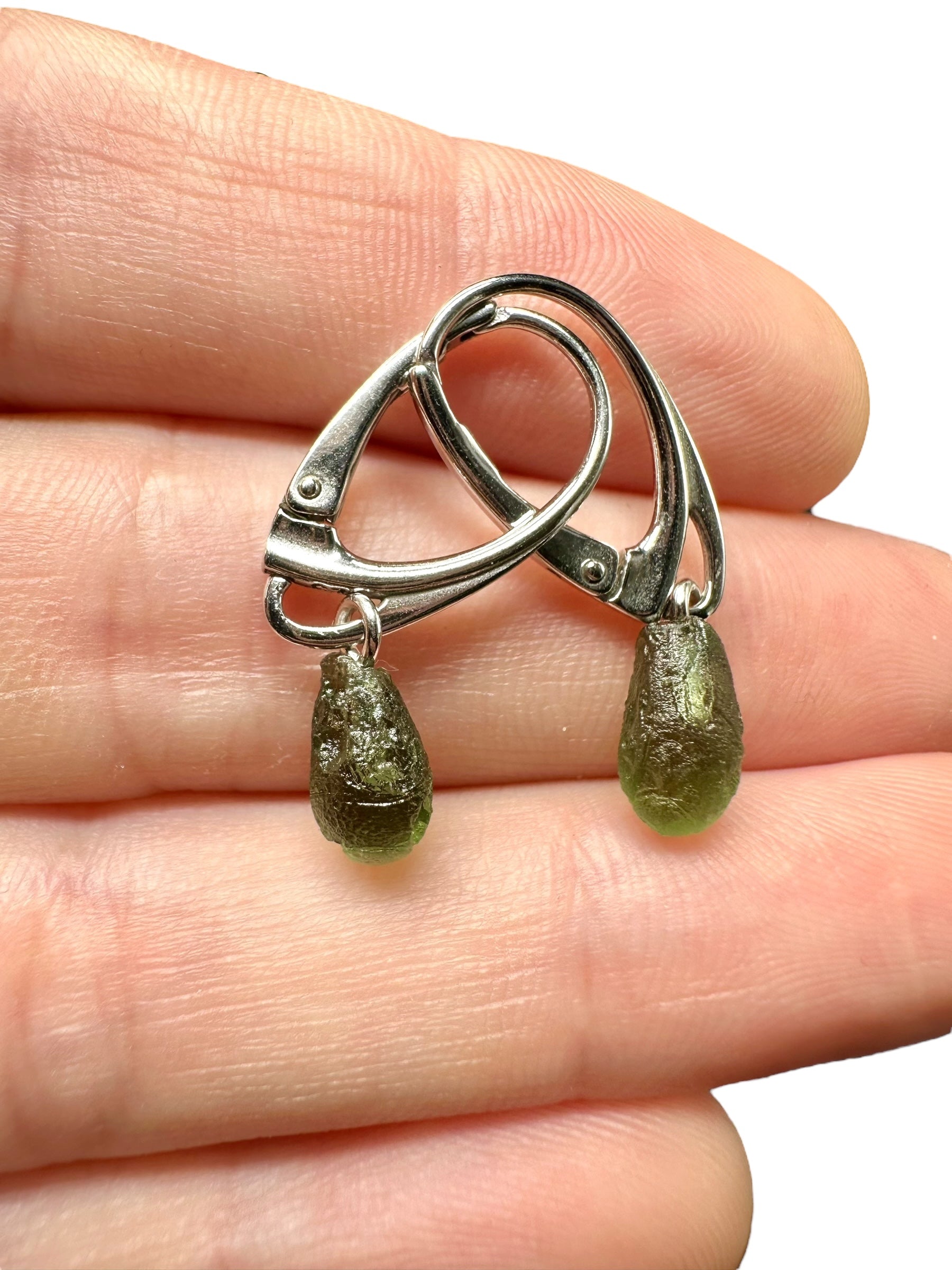 Silver moldavite earrings 1,7g - SN/V029
