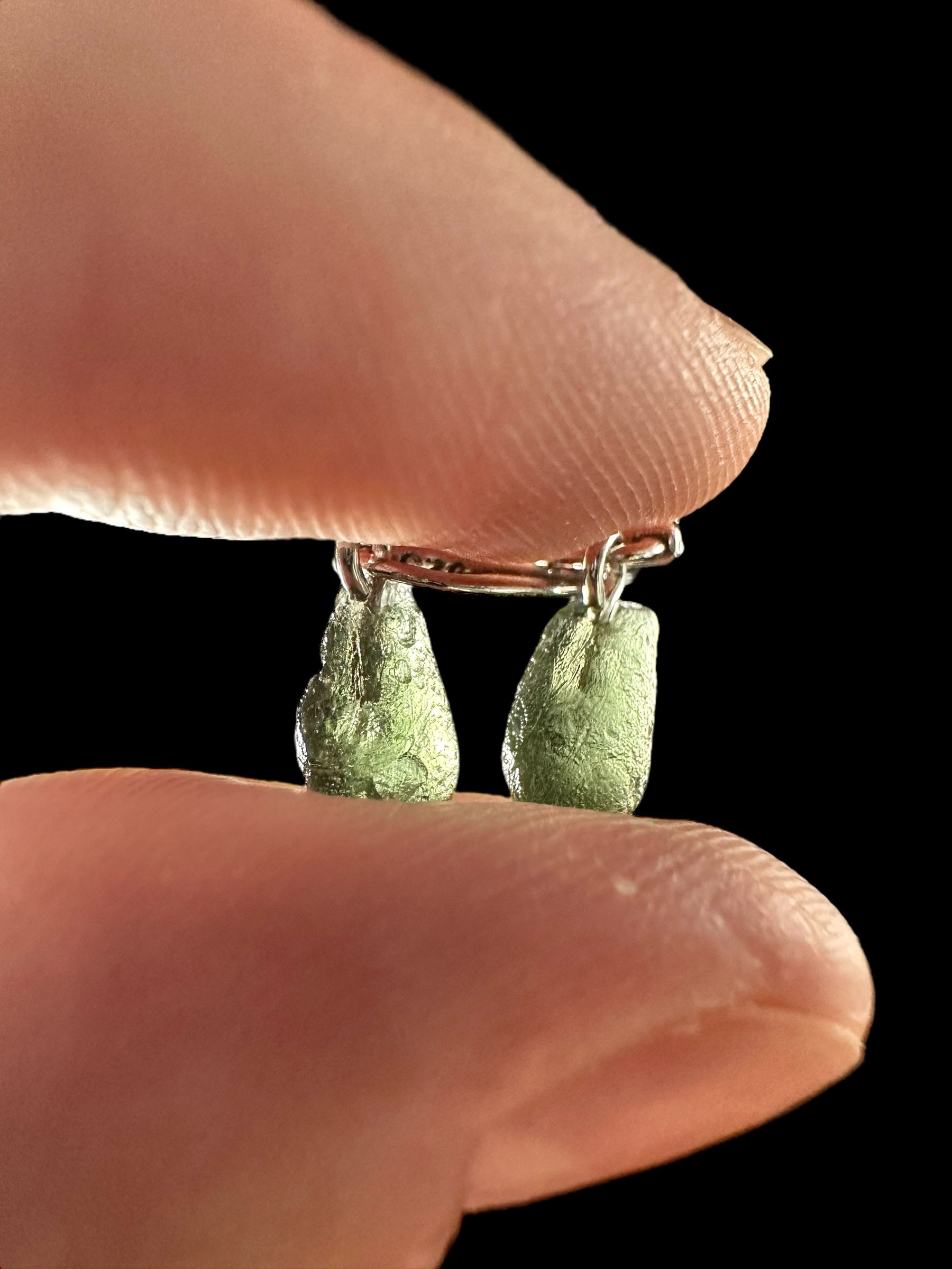 Silver moldavite earrings 1,7g - SN/V029