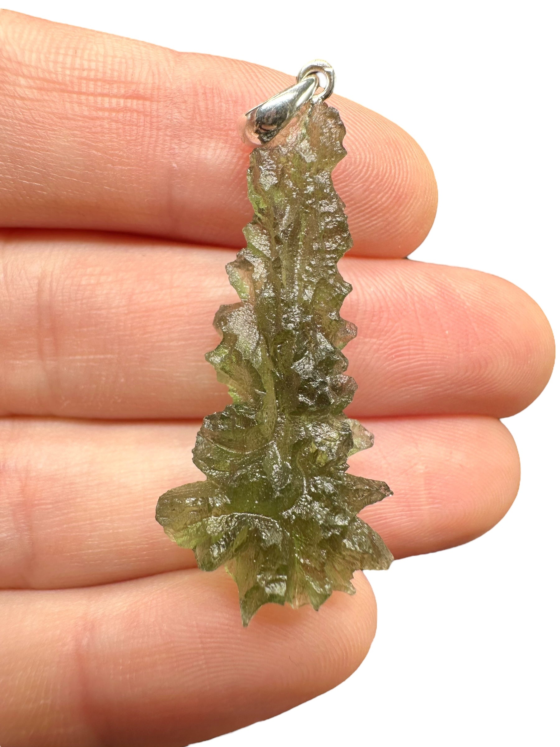 Silver moldavite pendant 3,4g from Besednice Jezkovna - SP/V546