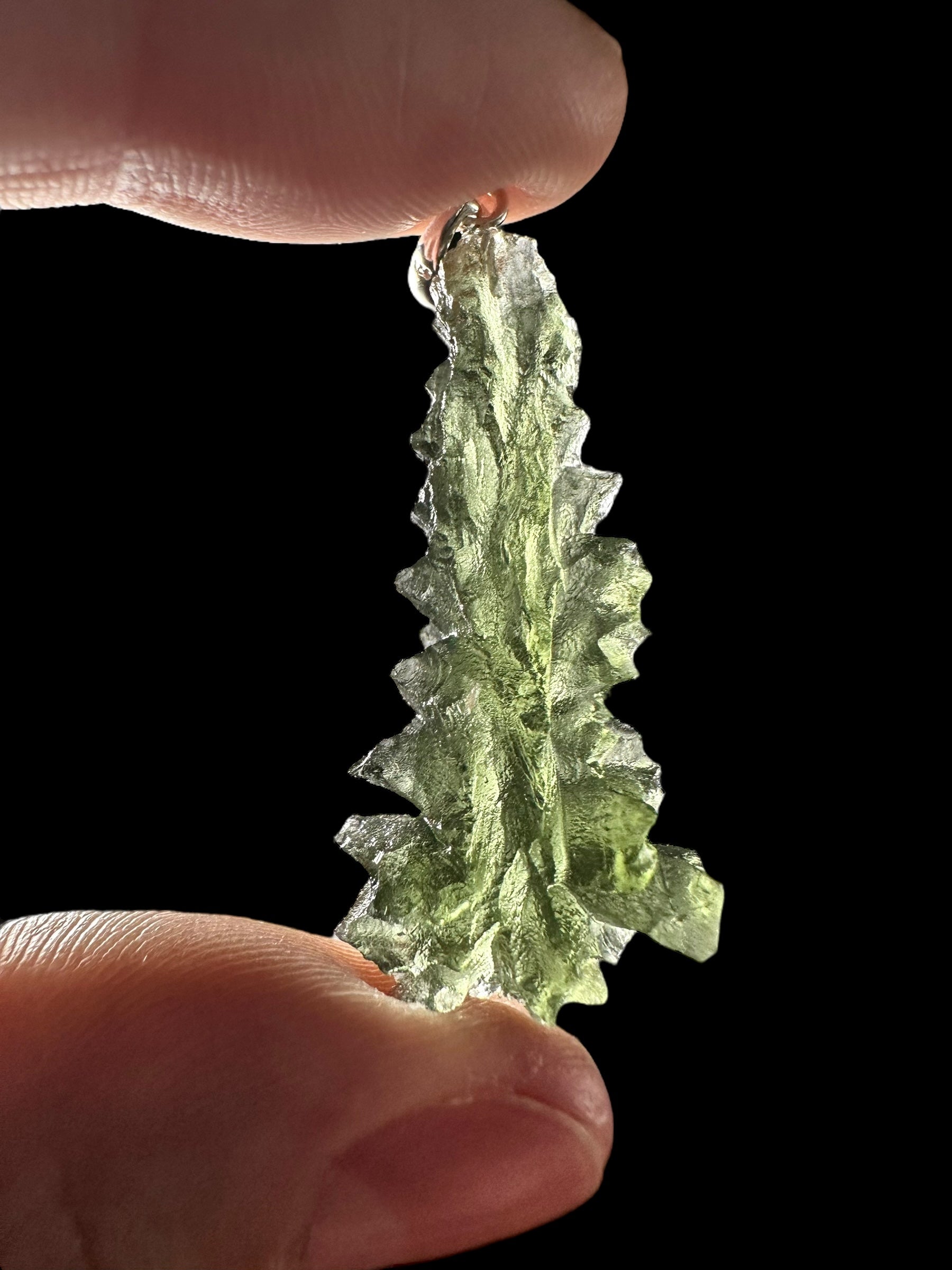 Silver moldavite pendant 3,4g from Besednice Jezkovna - SP/V546