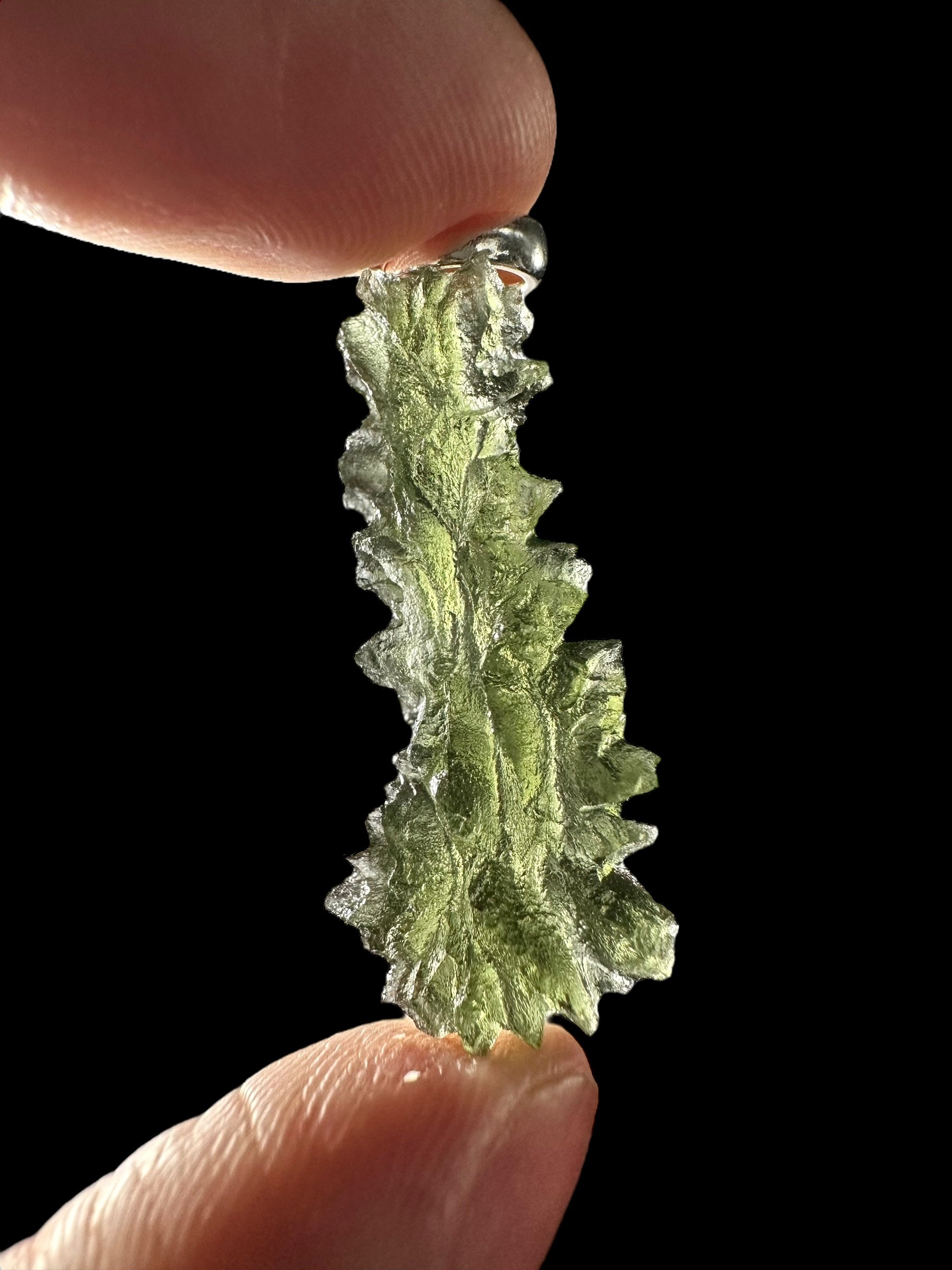 Silver moldavite pendant 3,1g from Besednice Jezkovna - SP/V547