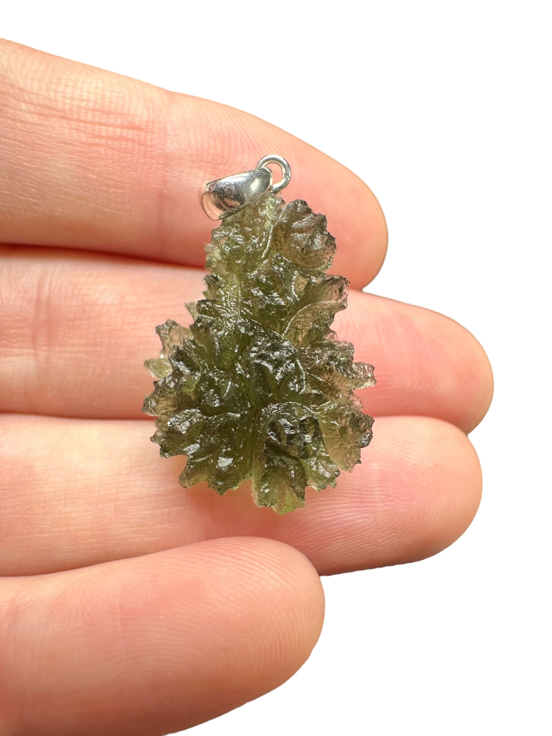 Silver moldavite pendant 3,9g from Besednice Jezkovna - SP/V548