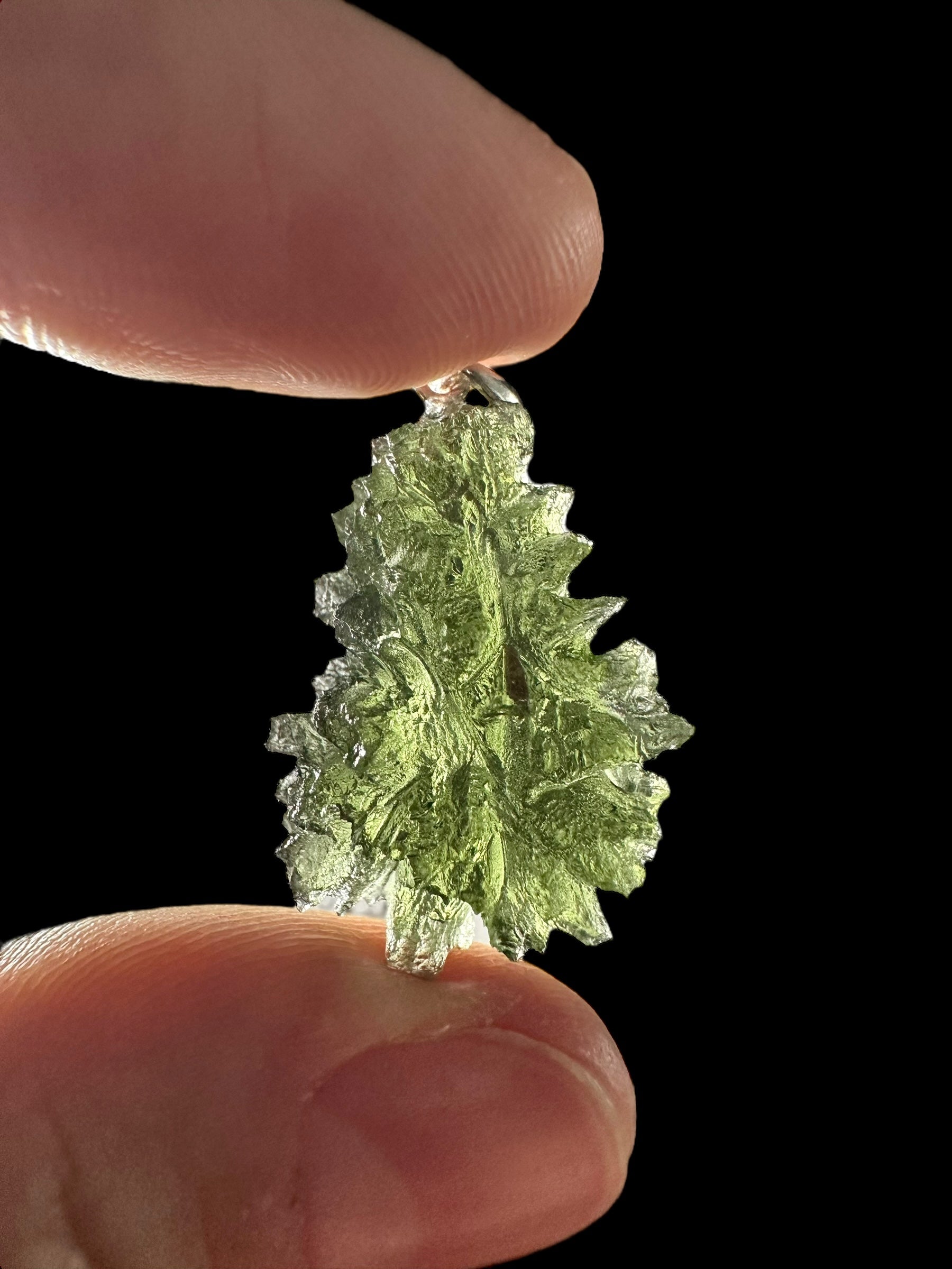 Silver moldavite pendant 3,9g from Besednice Jezkovna - SP/V548