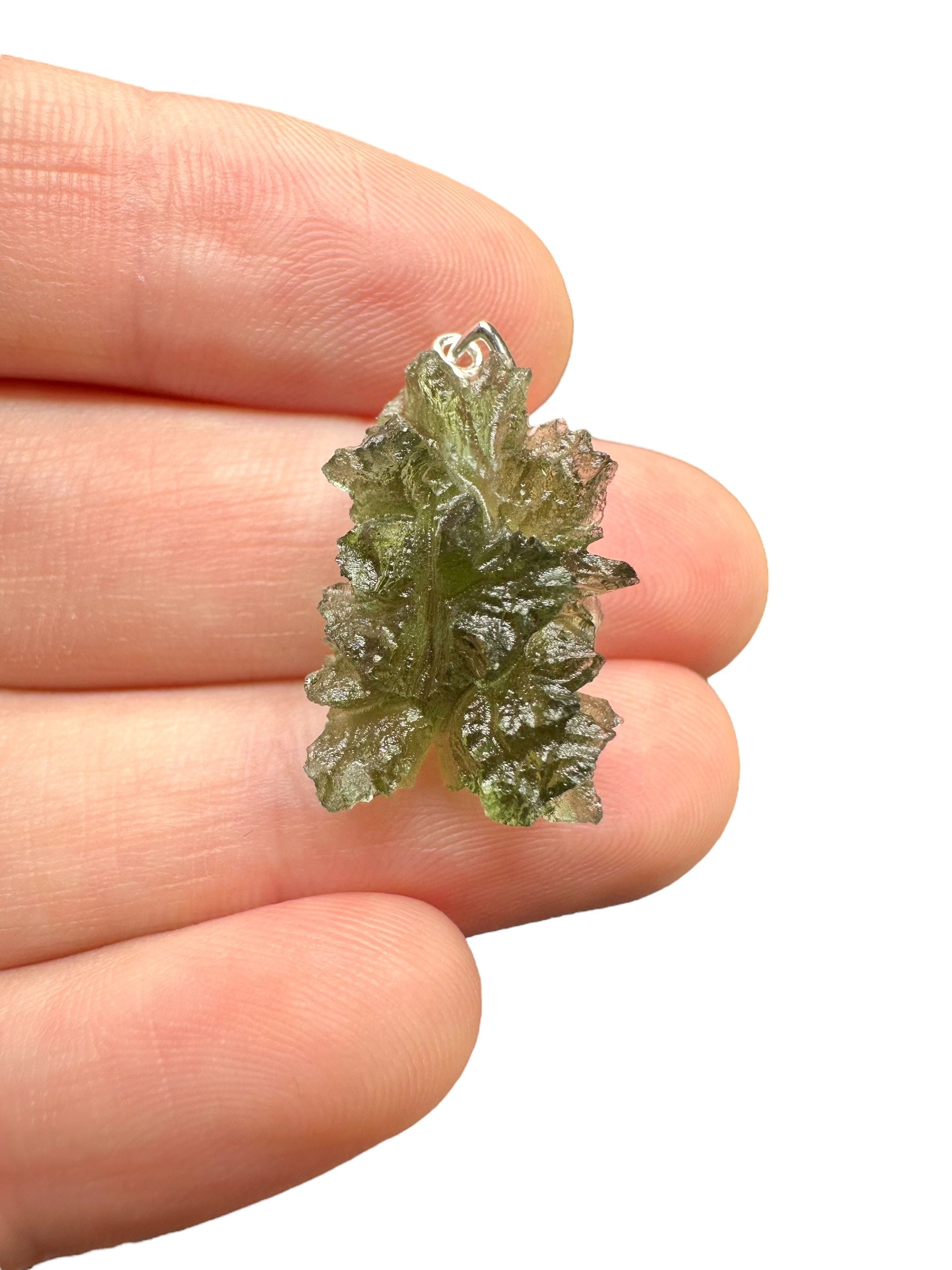 Silver moldavite pendant 2,7g from Besednice Jezkovna - SP/V550
