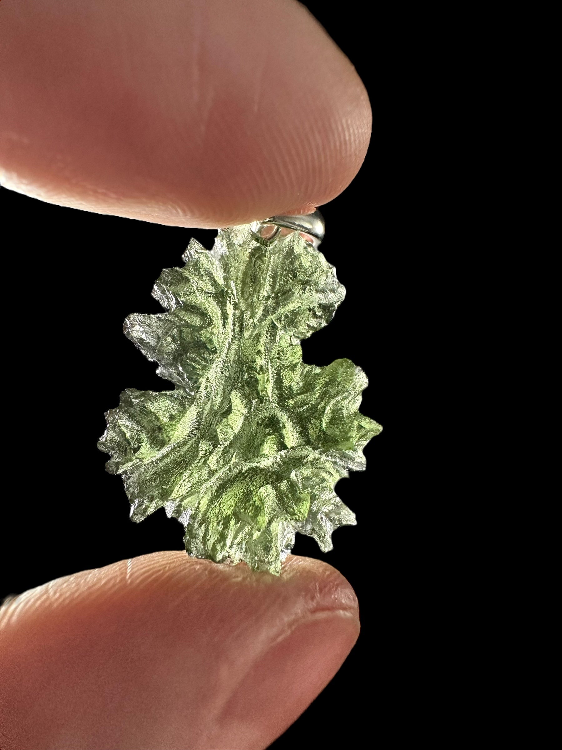 Silver moldavite pendant 2,8g from Besednice Jezkovna - SP/V551