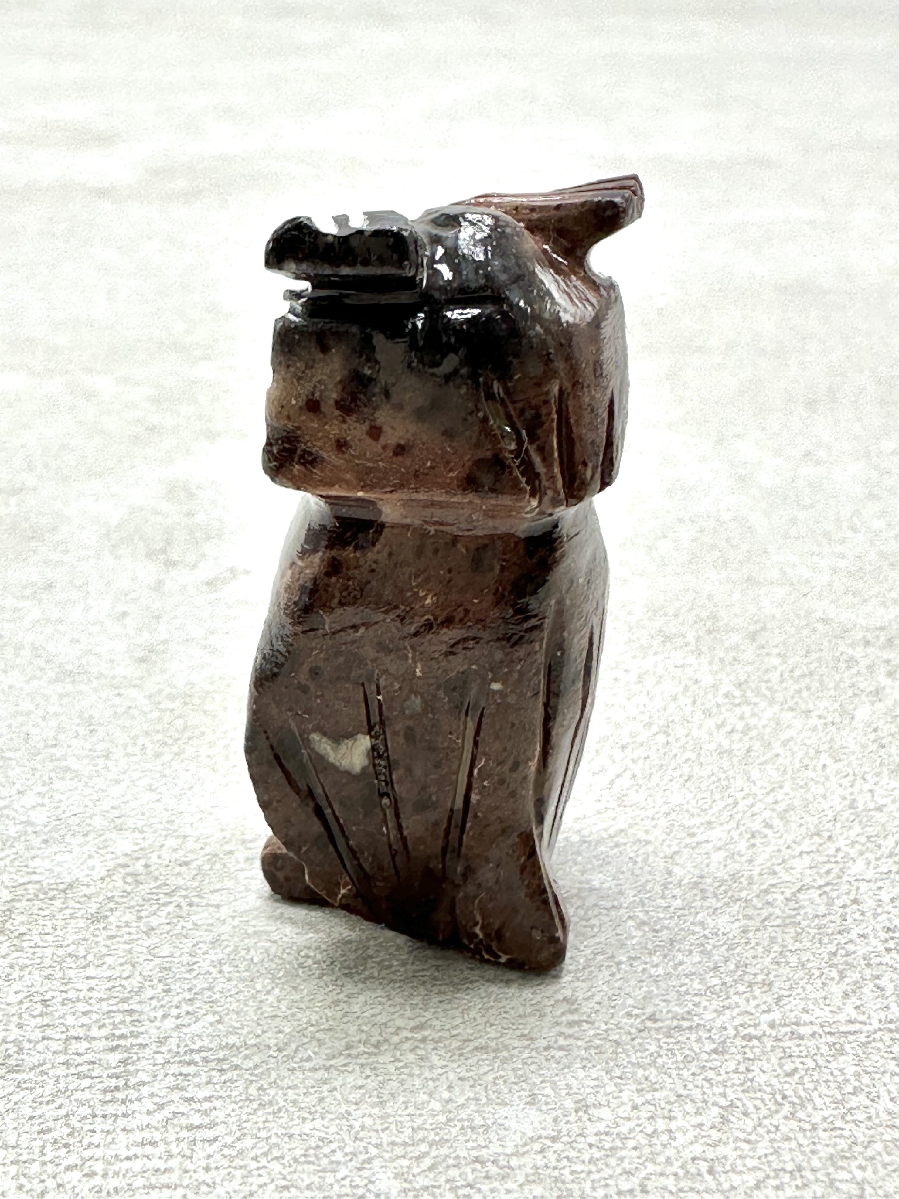 Animal made of soapstone – owl - ZV005