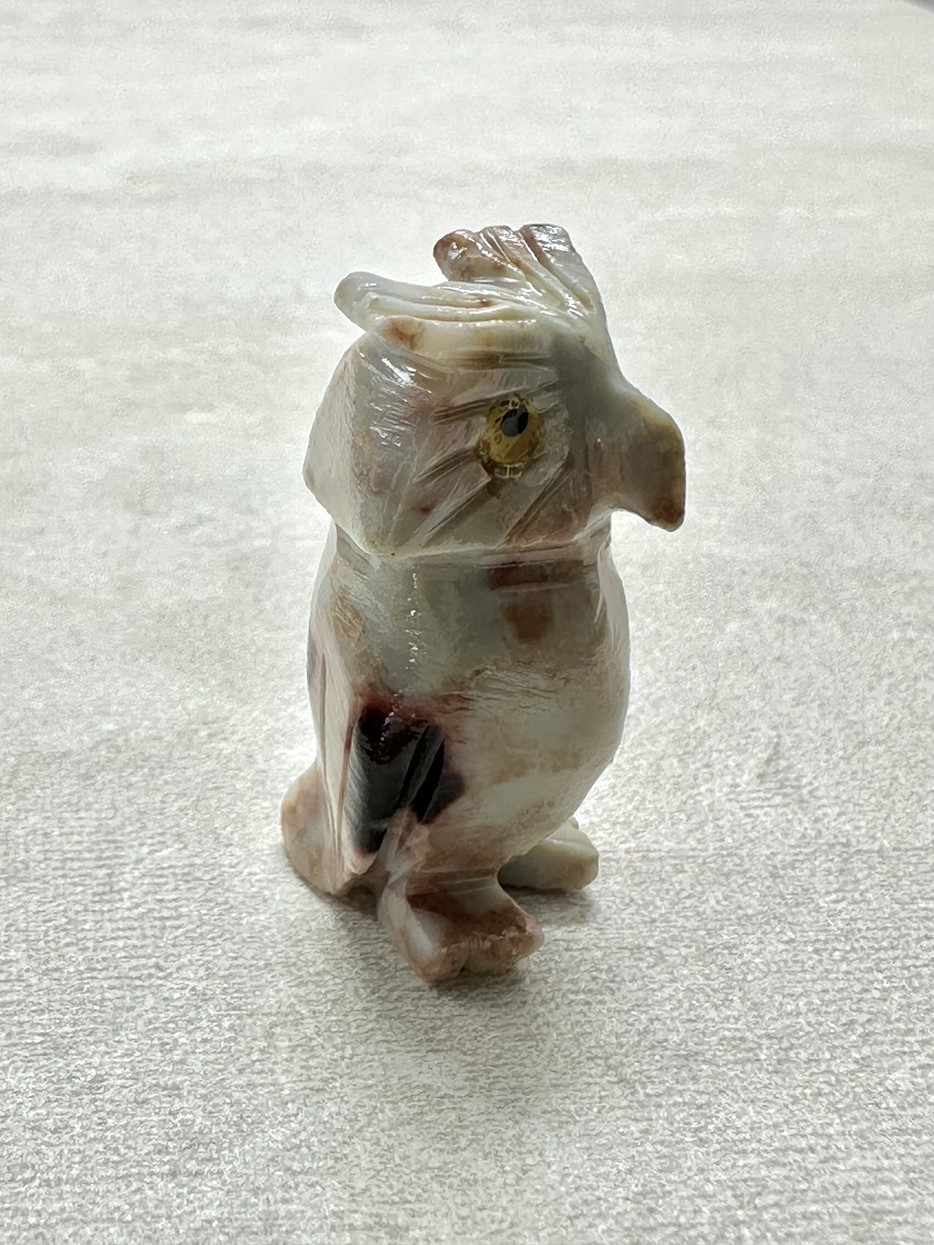Animal made of soapstone – owl - ZV010