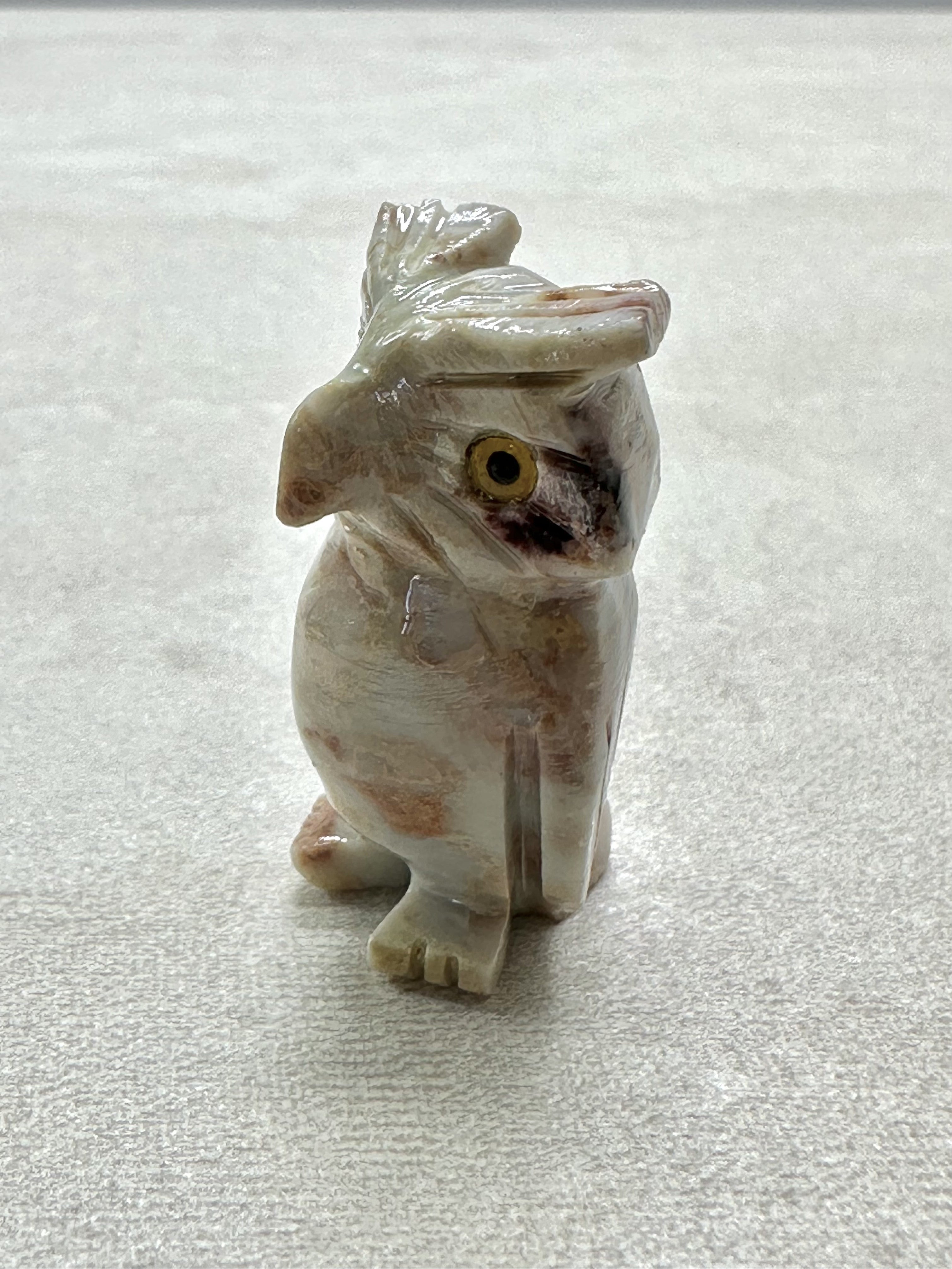 Animal made of soapstone – owl - ZV010