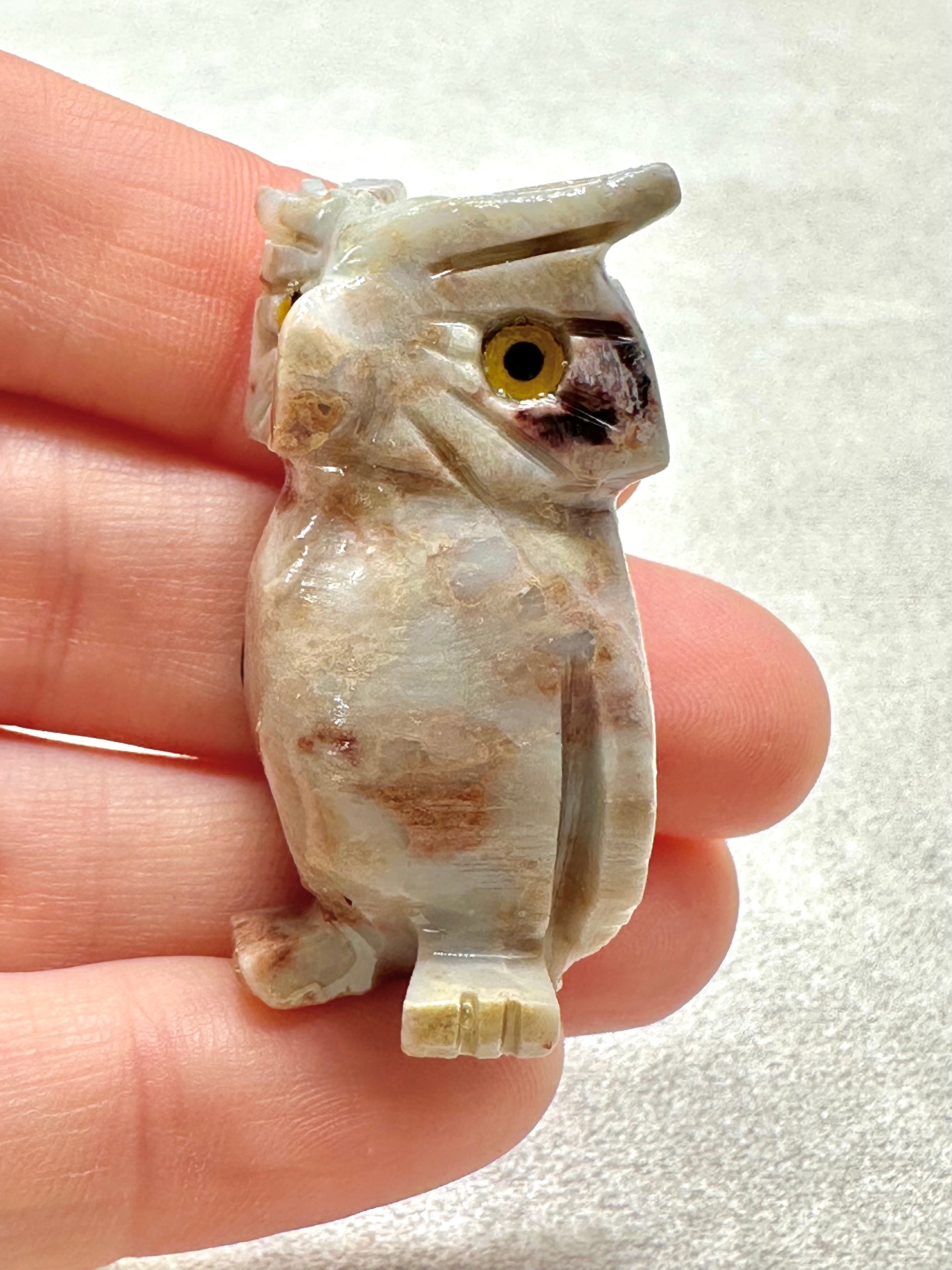 Animal made of soapstone – owl - ZV010