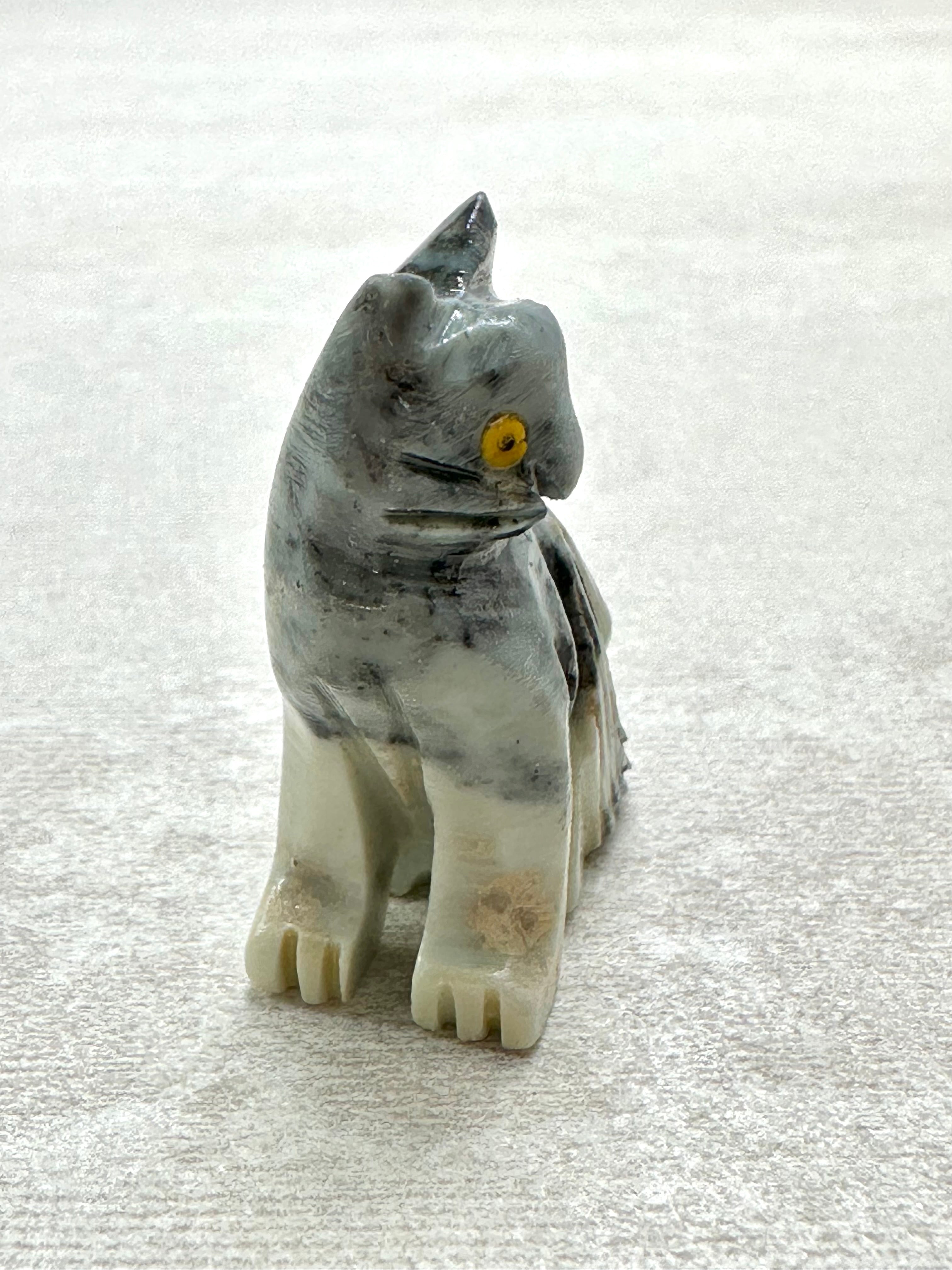 Animal made of soapstone – cat - ZV021