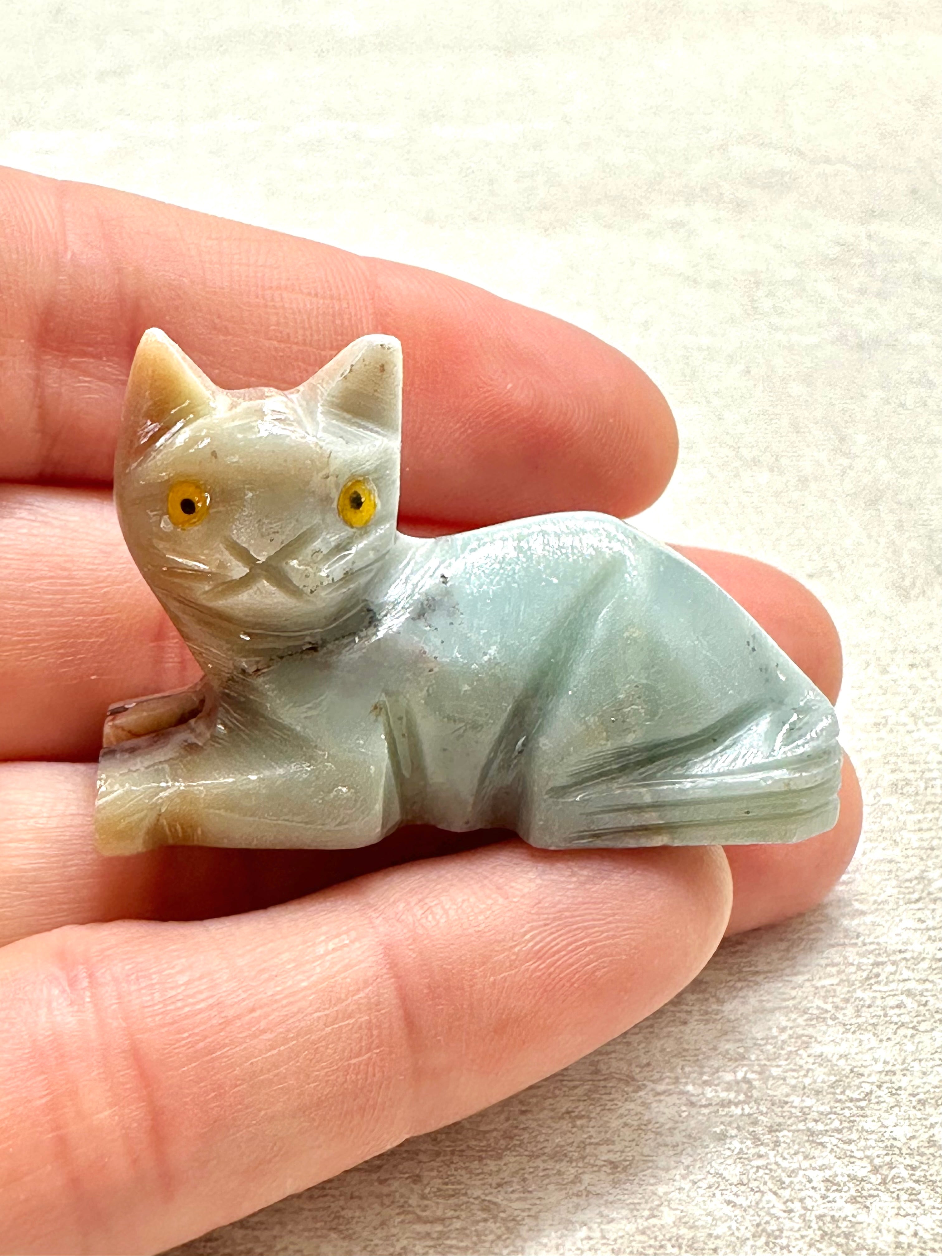Animal made of soapstone – cat - ZV022