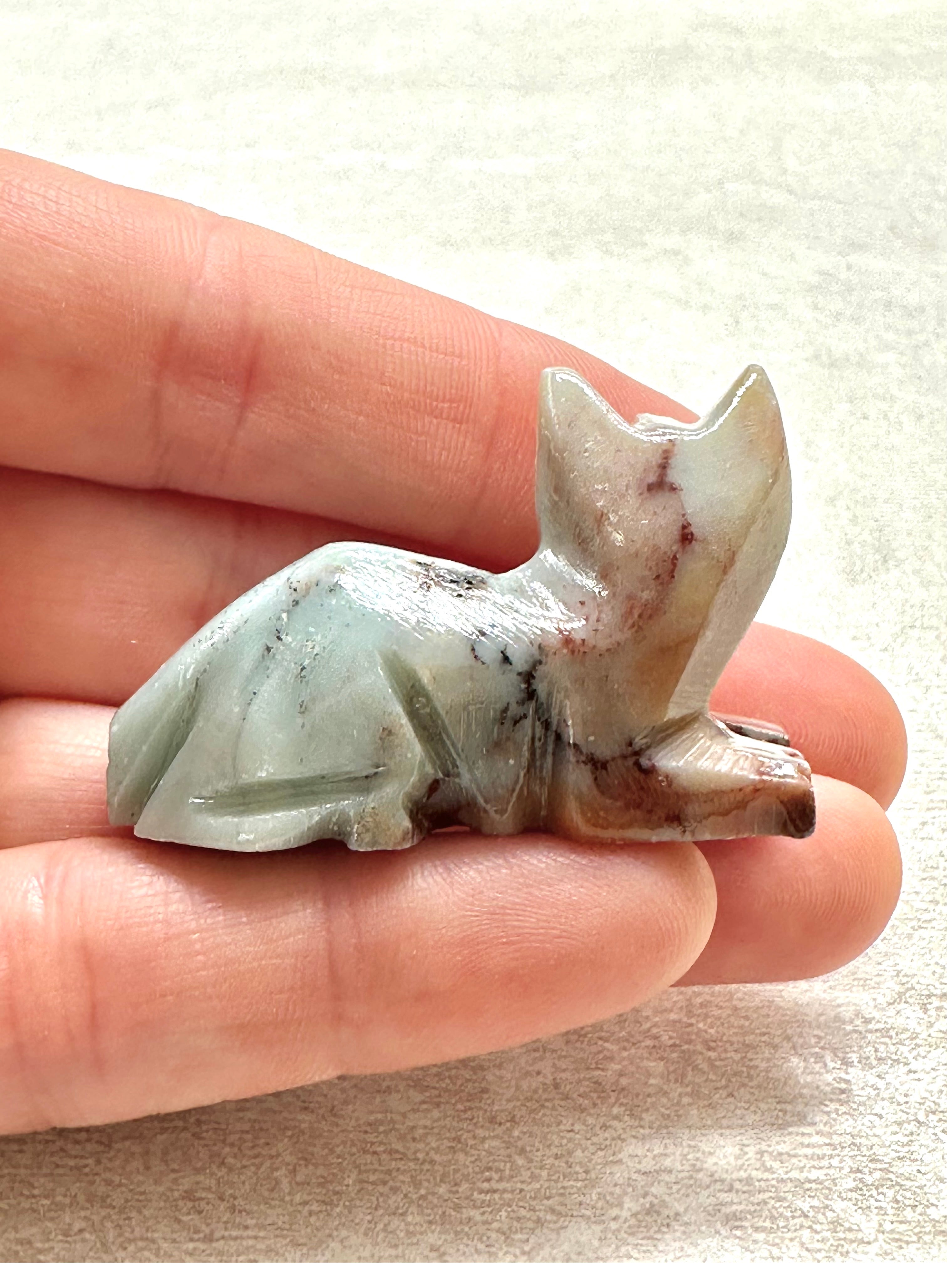 Animal made of soapstone – cat - ZV022