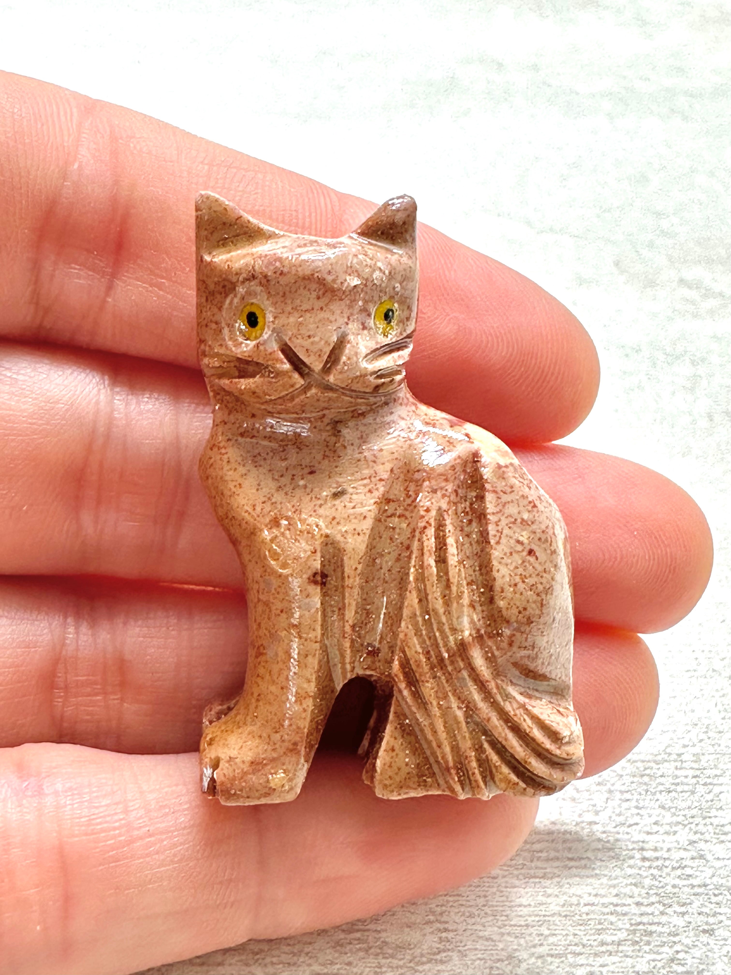 Animal made of soapstone – cat - ZV023