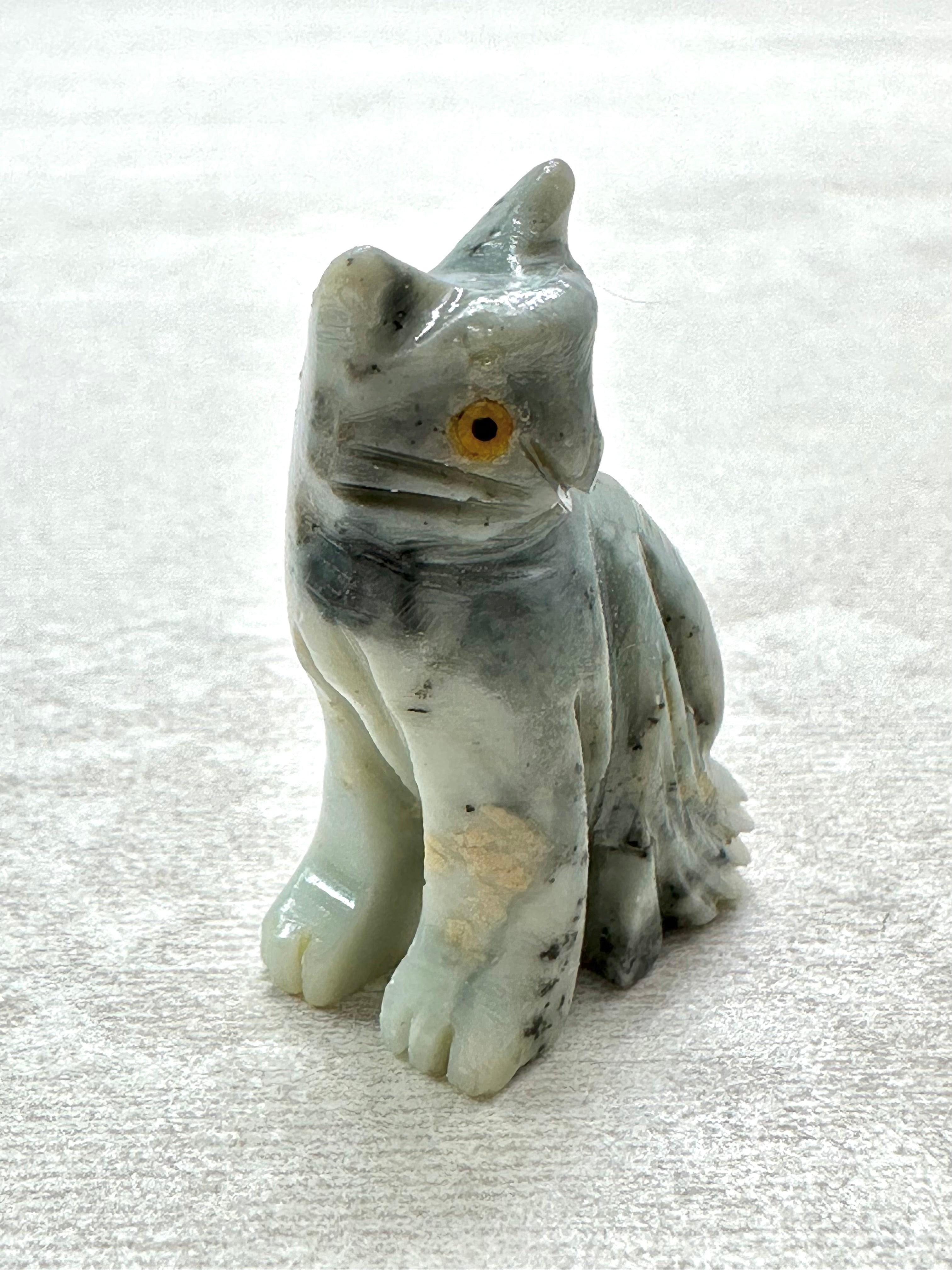 Animal made of soapstone – cat - ZV025