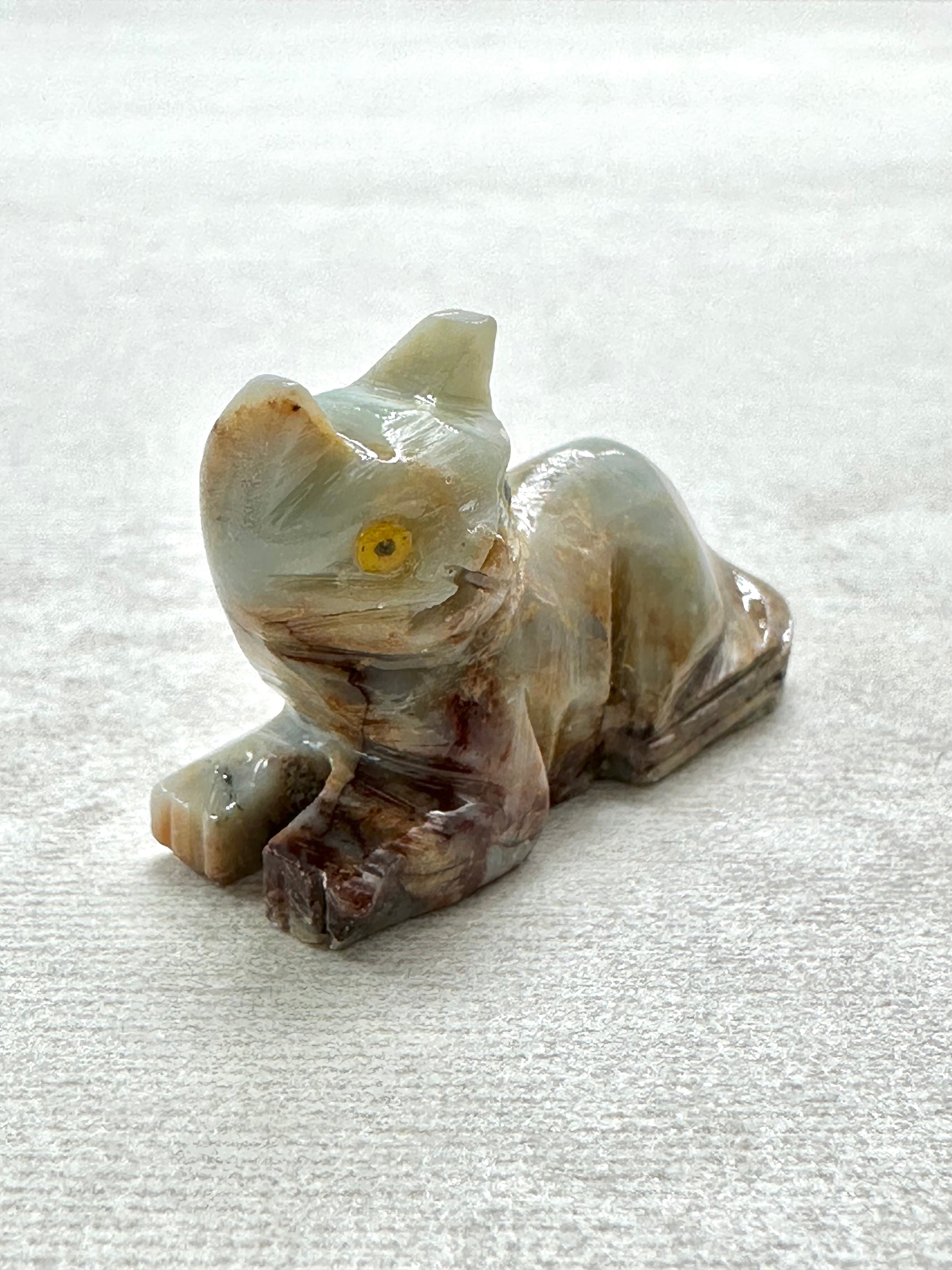 Animal made of soapstone – cat - ZV026
