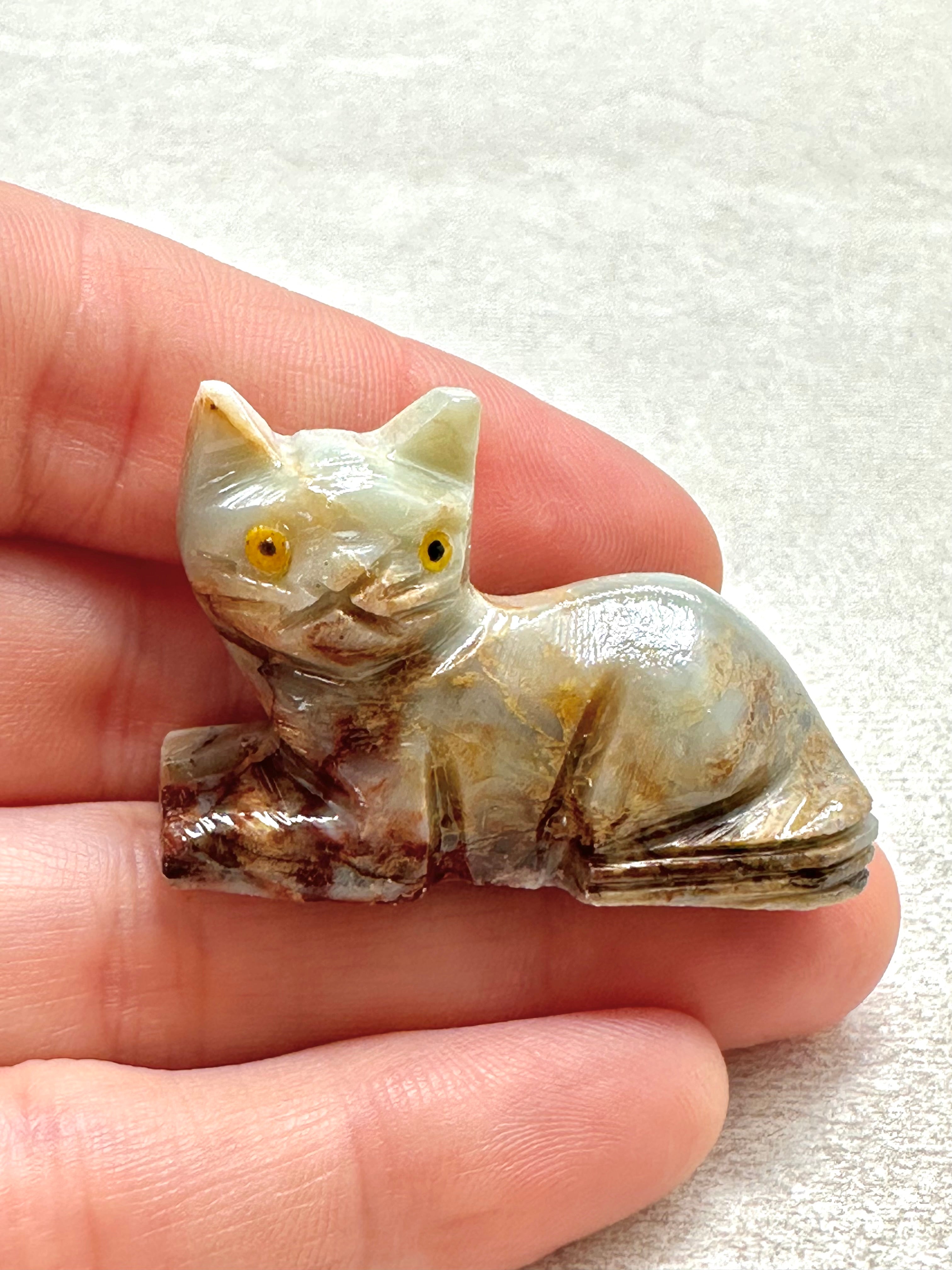 Animal made of soapstone – cat - ZV026