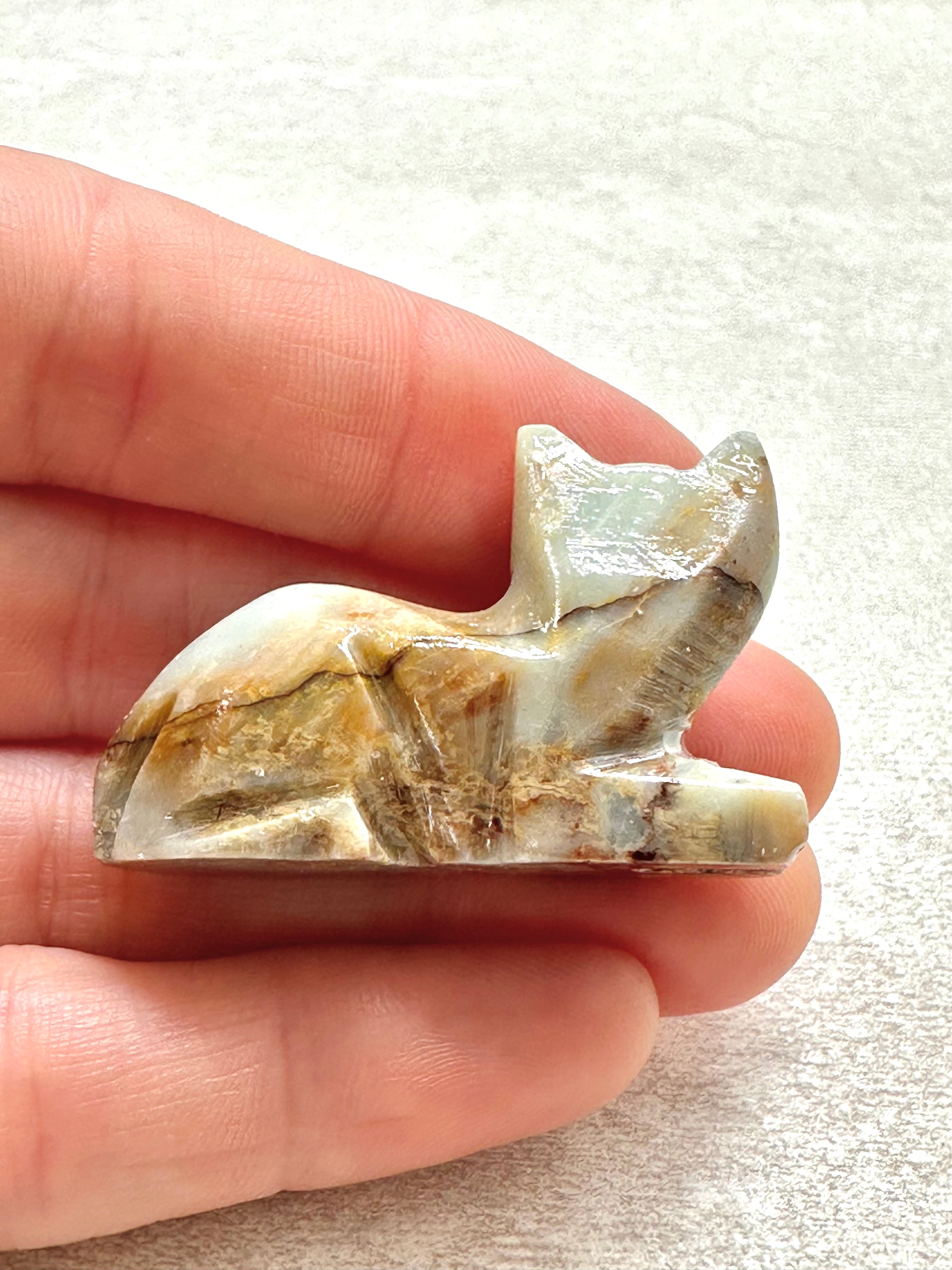 Animal made of soapstone – cat - ZV026