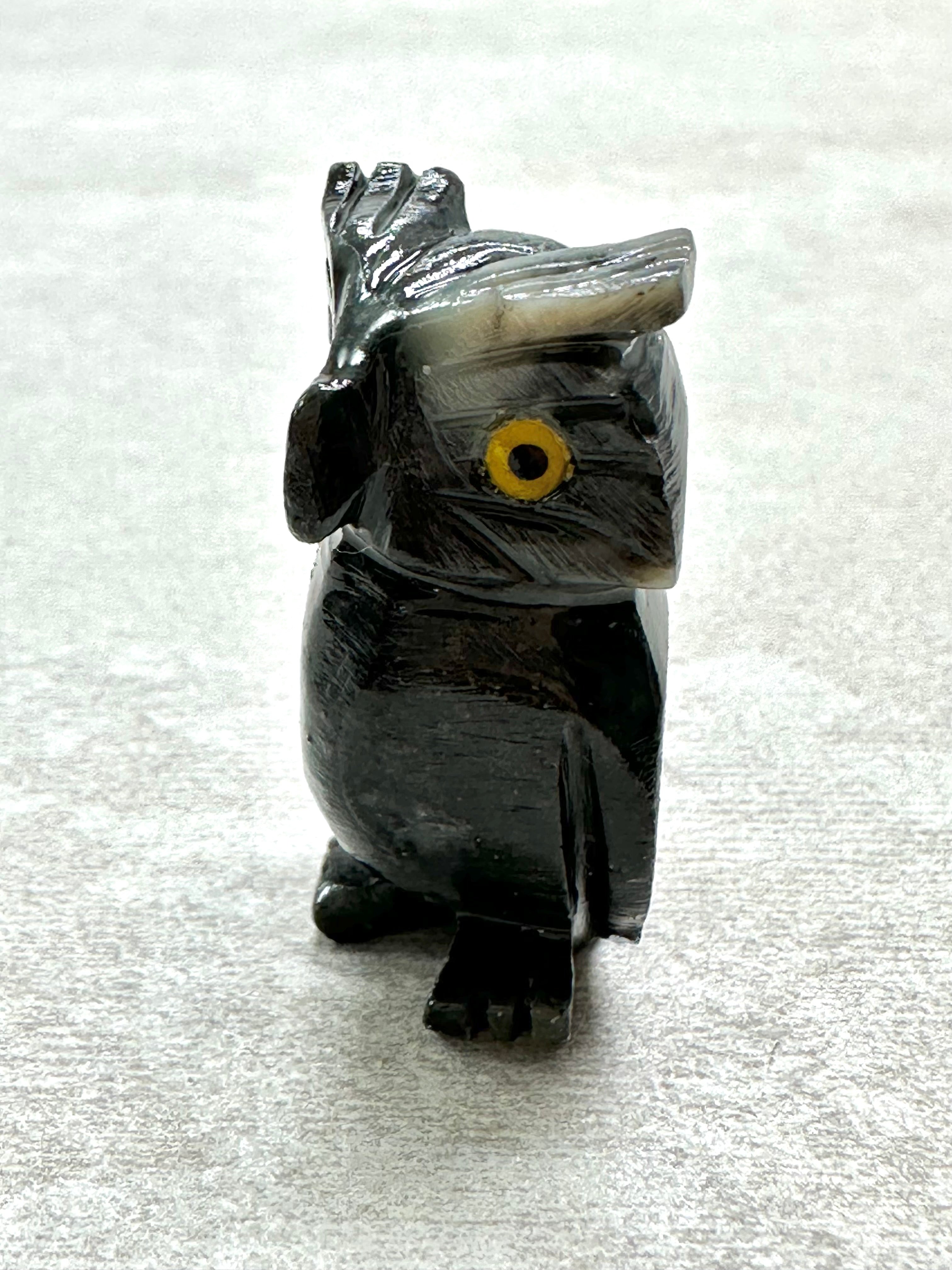 Animal made of soapstone – owl - ZV039