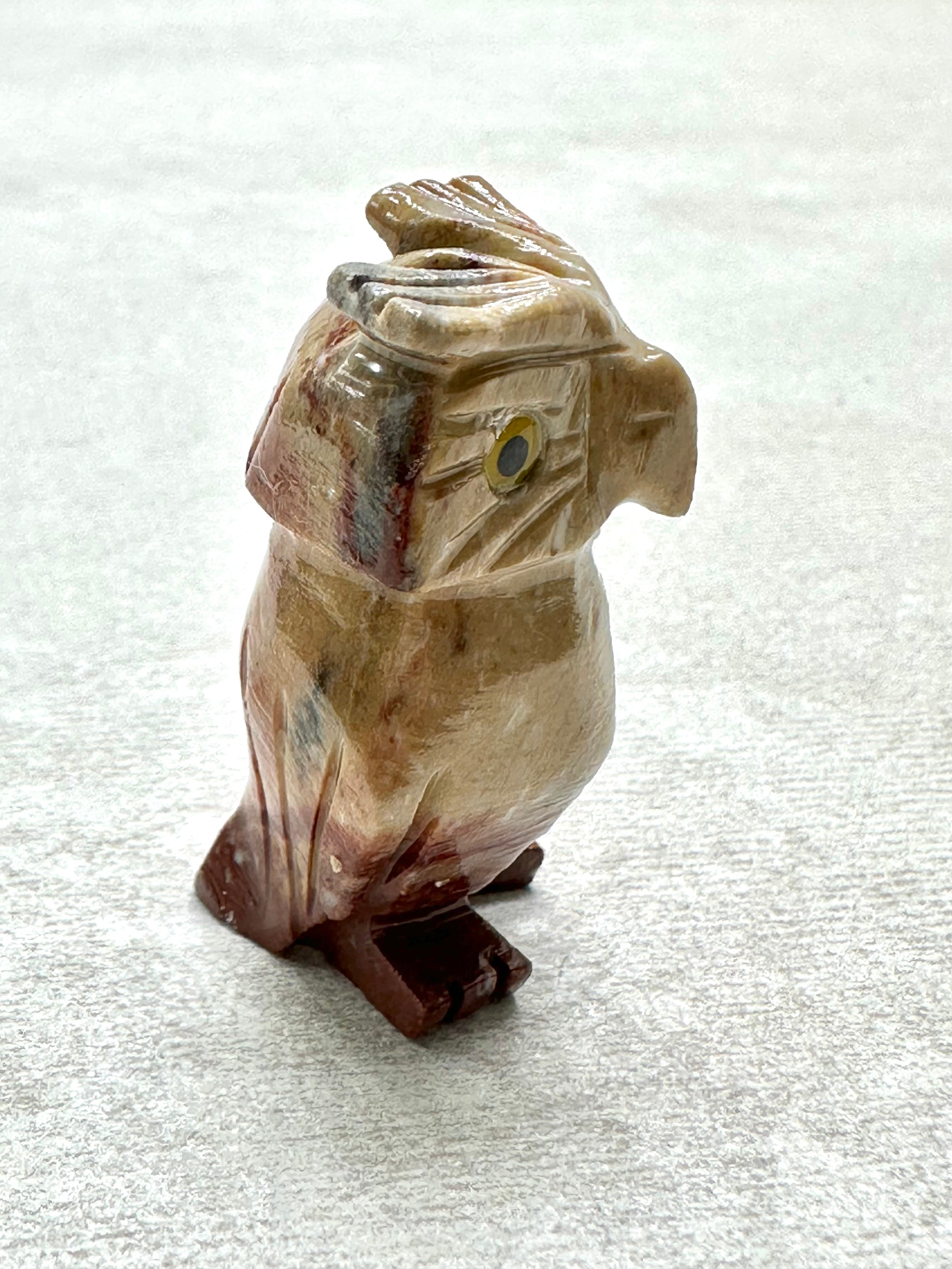 Animal made of soapstone – owl - ZV040