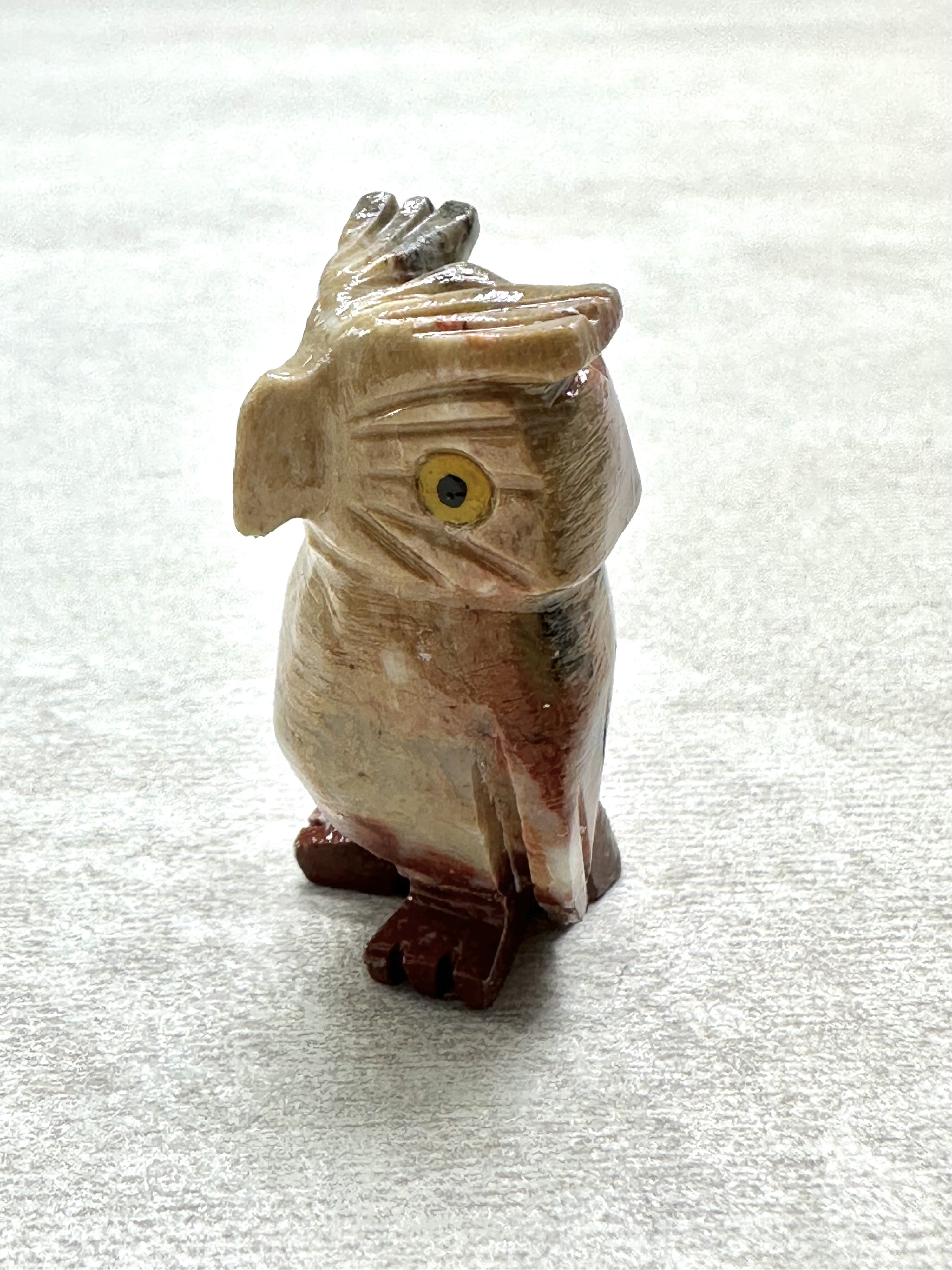 Animal made of soapstone – owl - ZV040