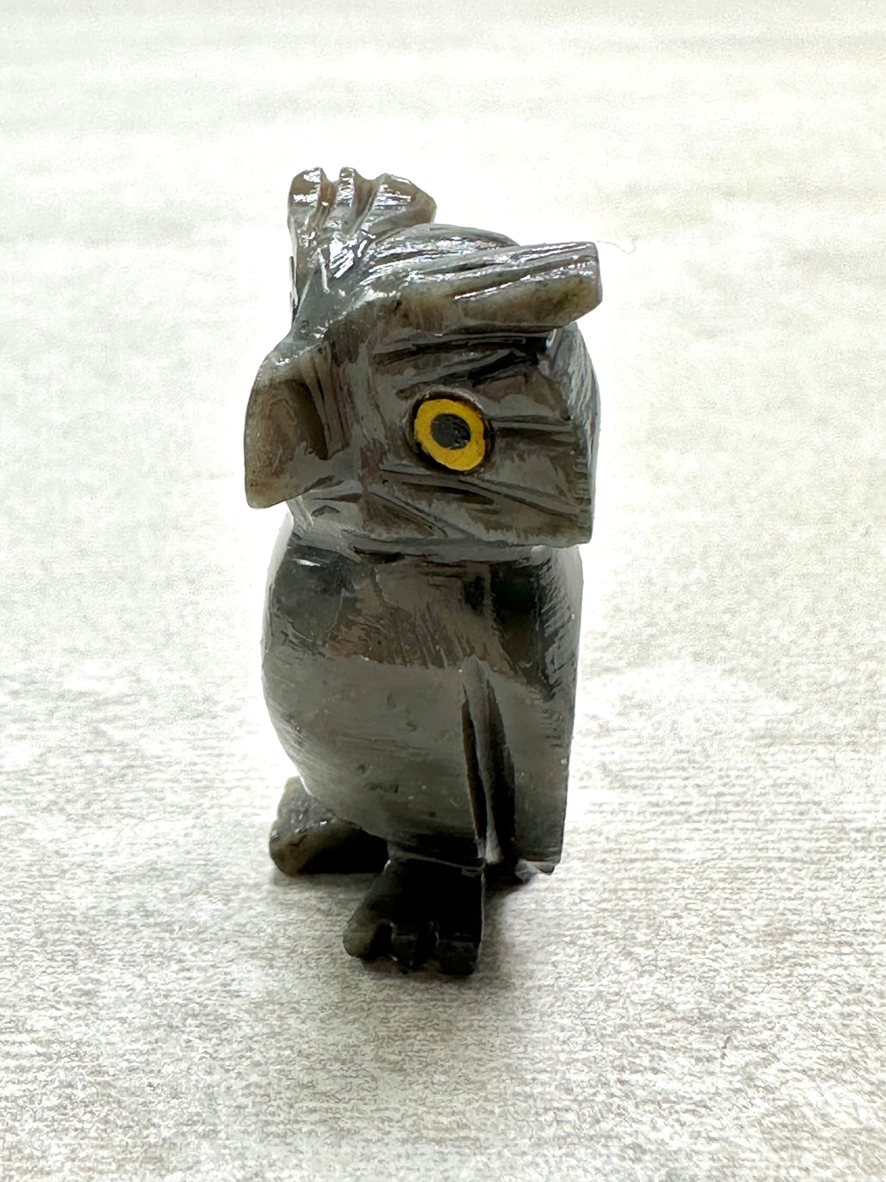 Animal made of soapstone – owl - ZV041