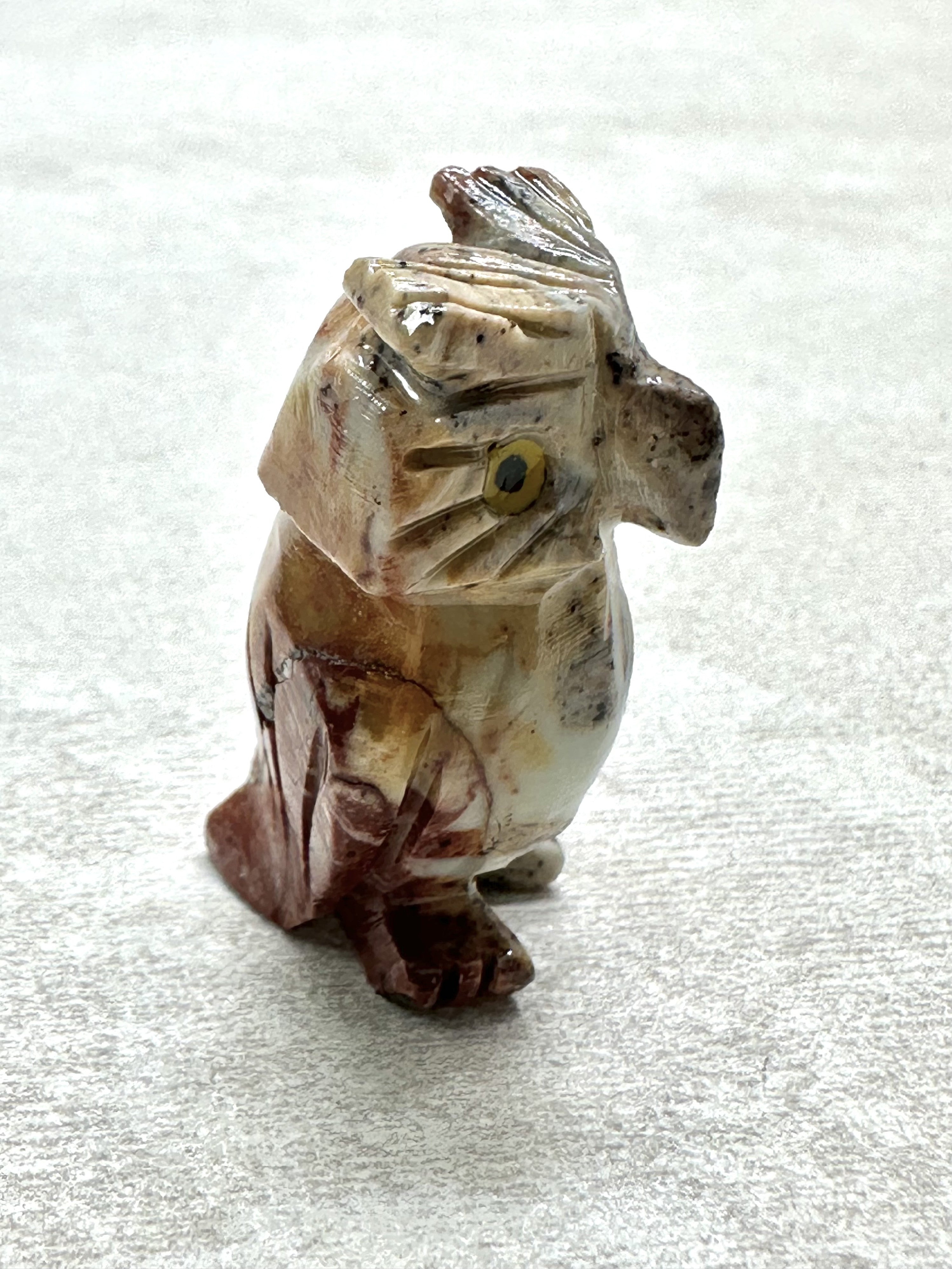 Animal made of soapstone – owl - ZV042