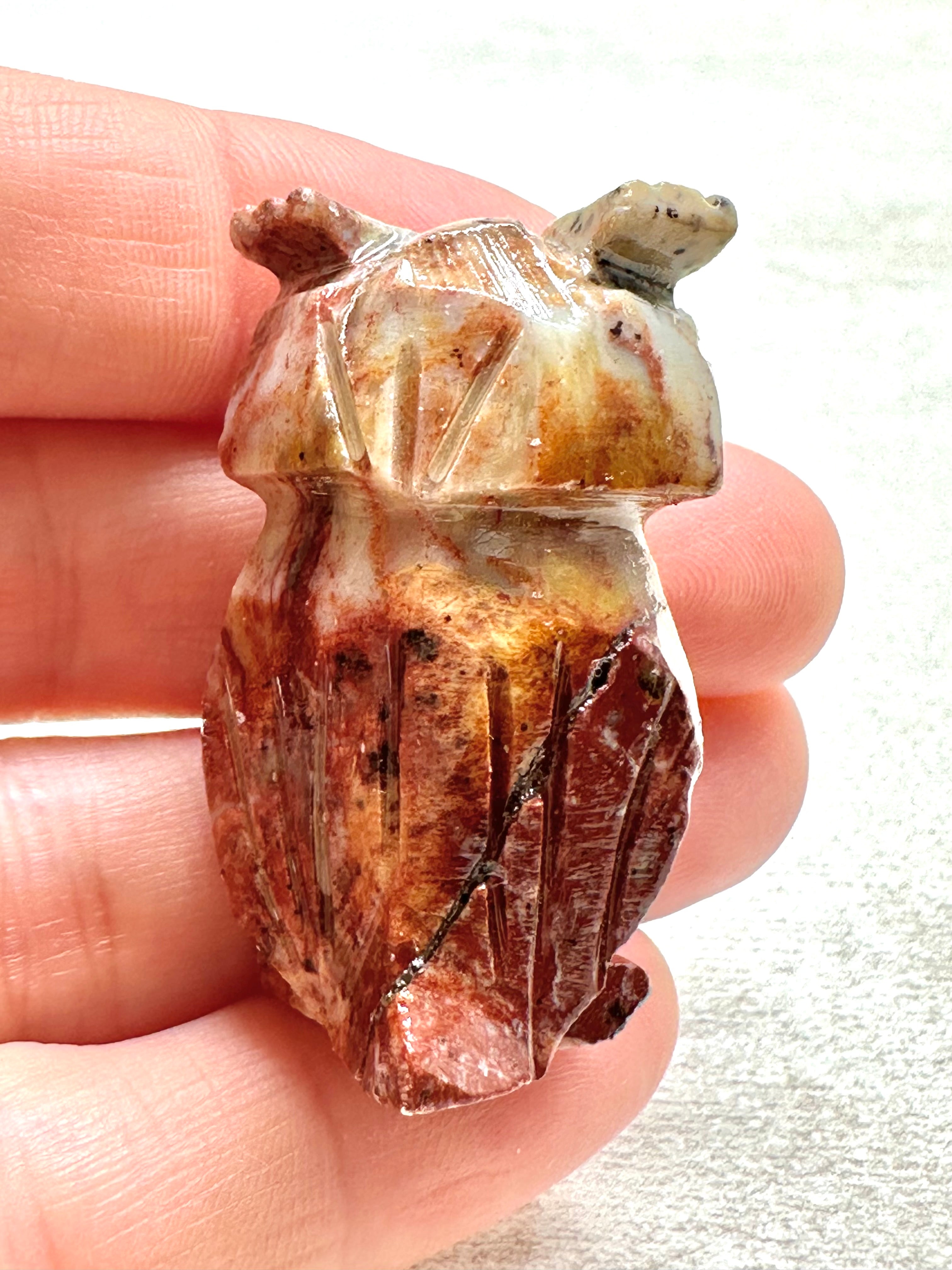 Animal made of soapstone – owl - ZV042