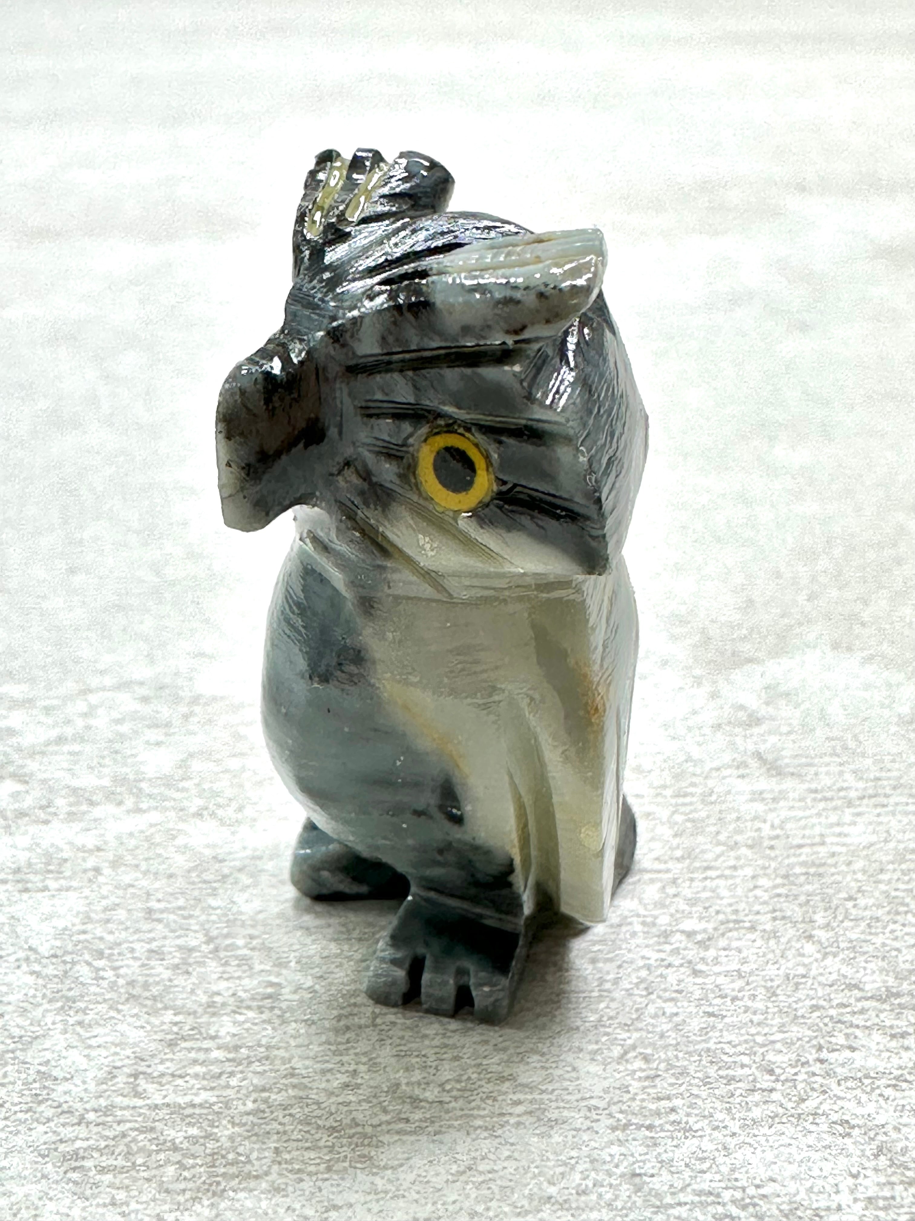 Animal made of soapstone – owl - ZV044