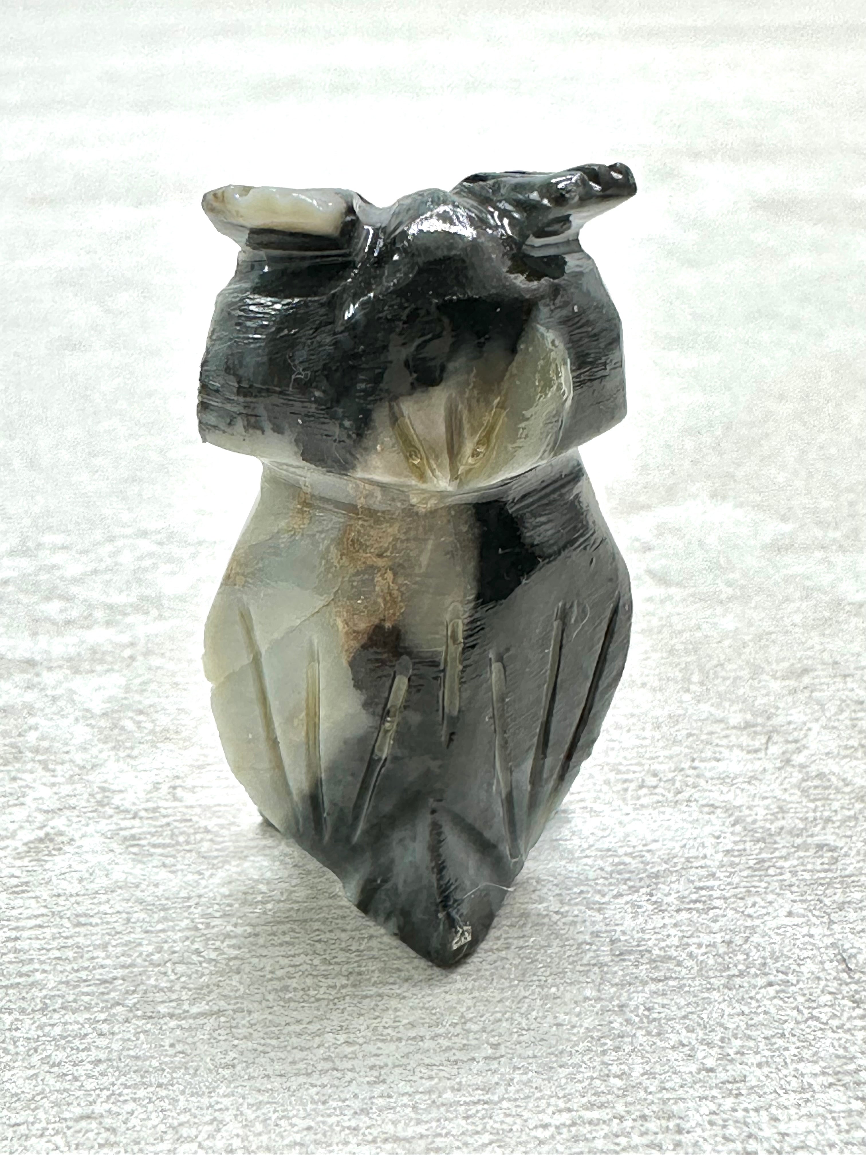Animal made of soapstone – owl - ZV044