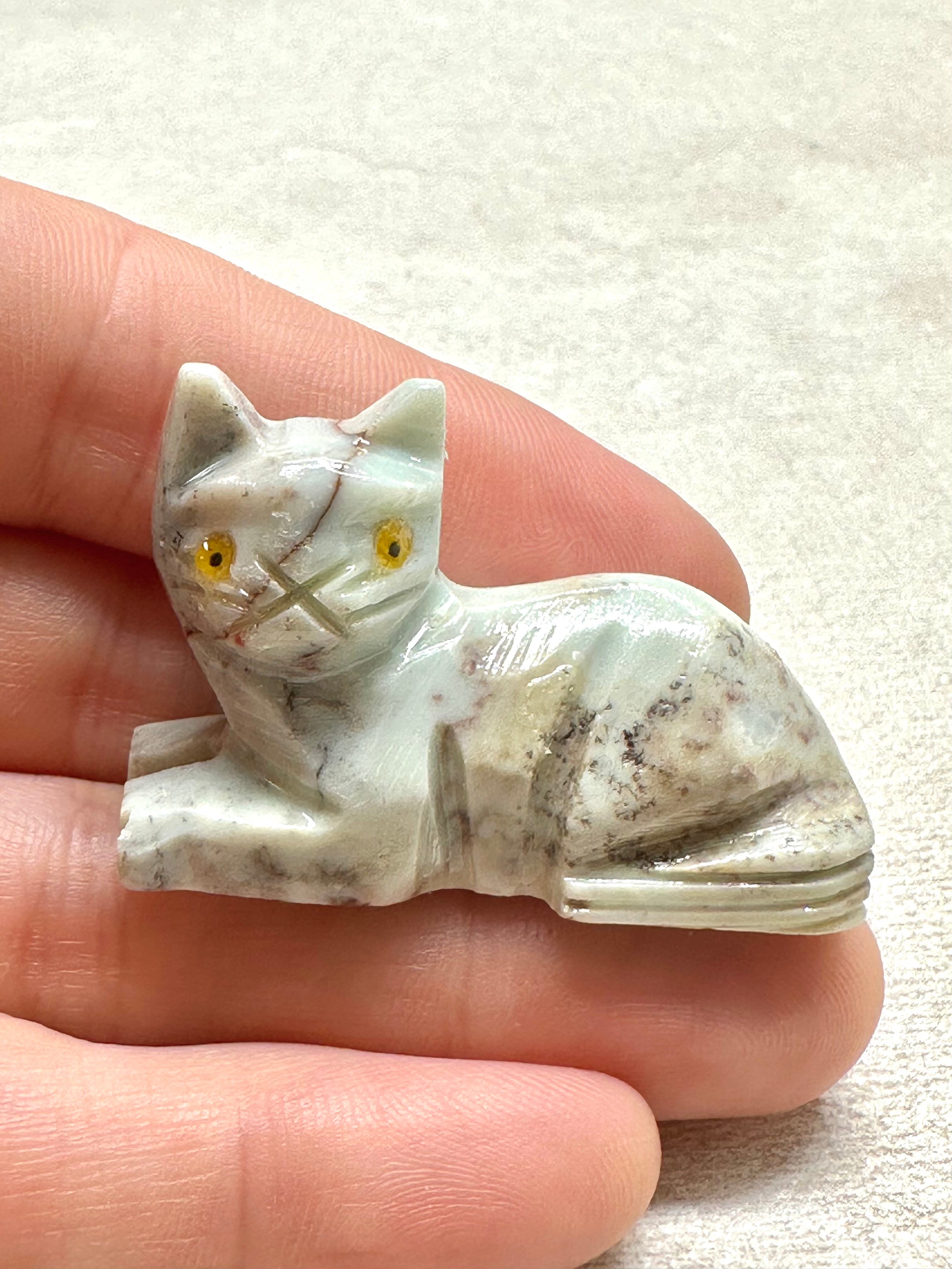 Animal made of soapstone – cat - ZV059