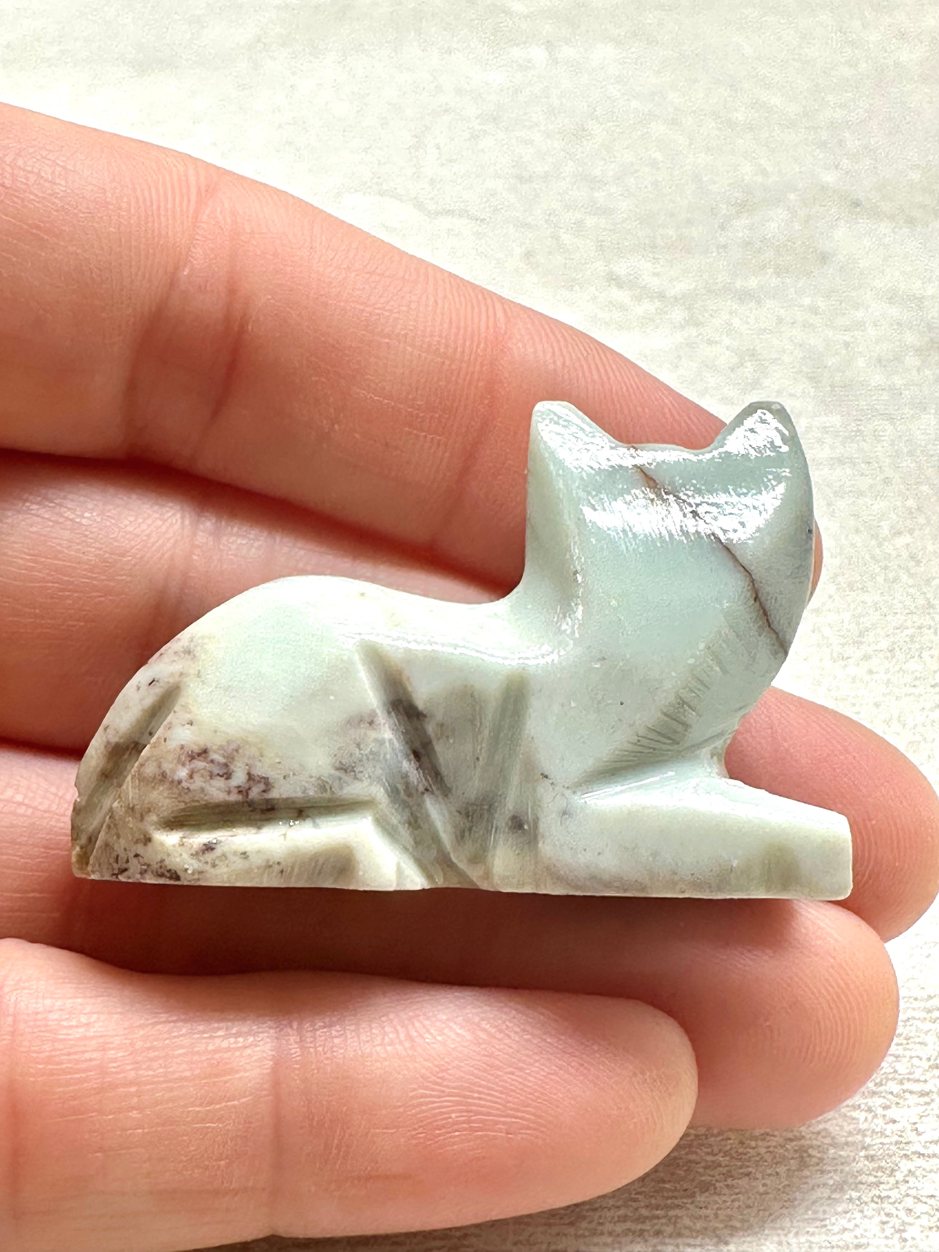 Animal made of soapstone – cat - ZV059