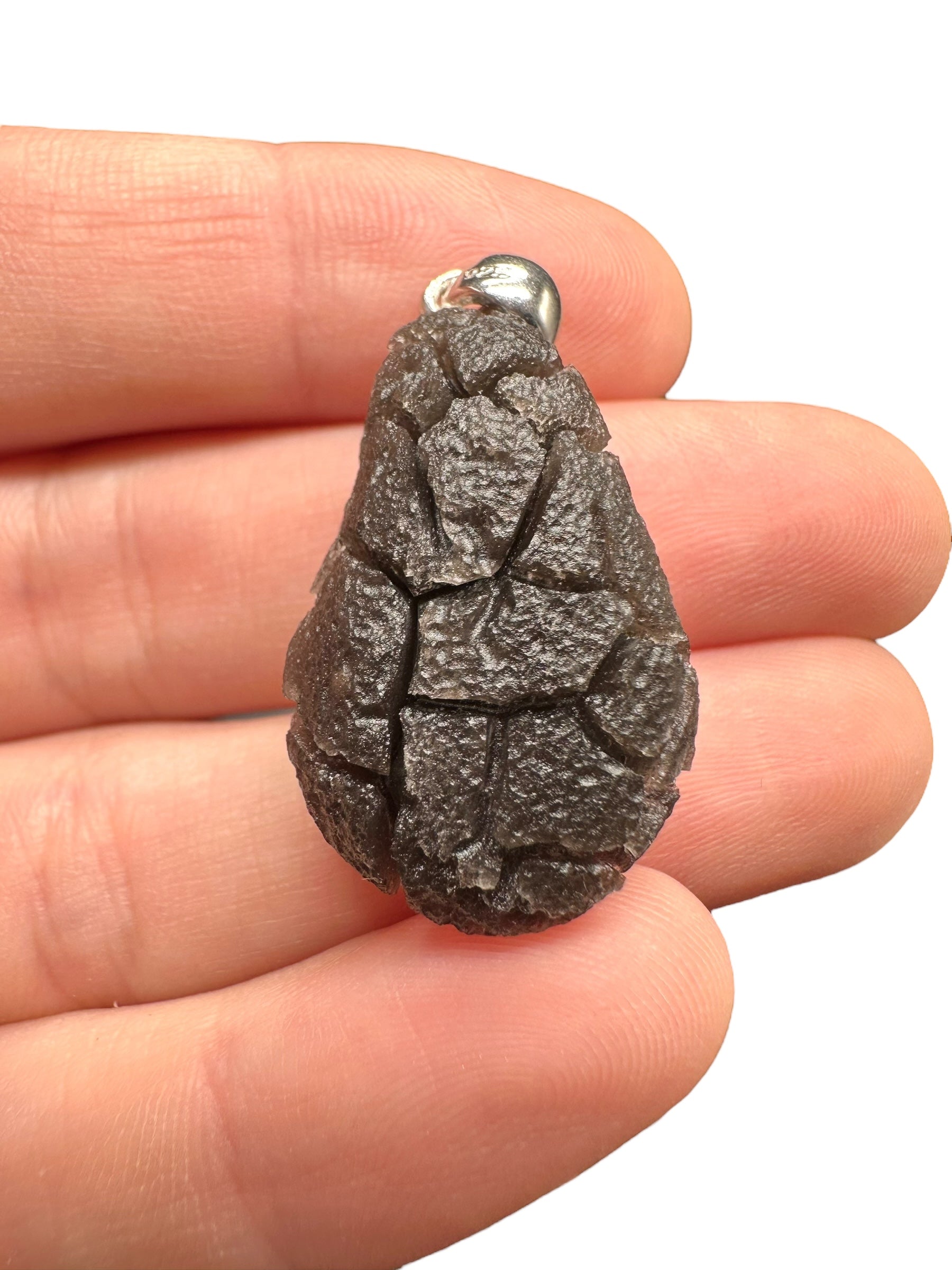 Silver pendant made from carpathian obsidian 6,5g - SP/OB22